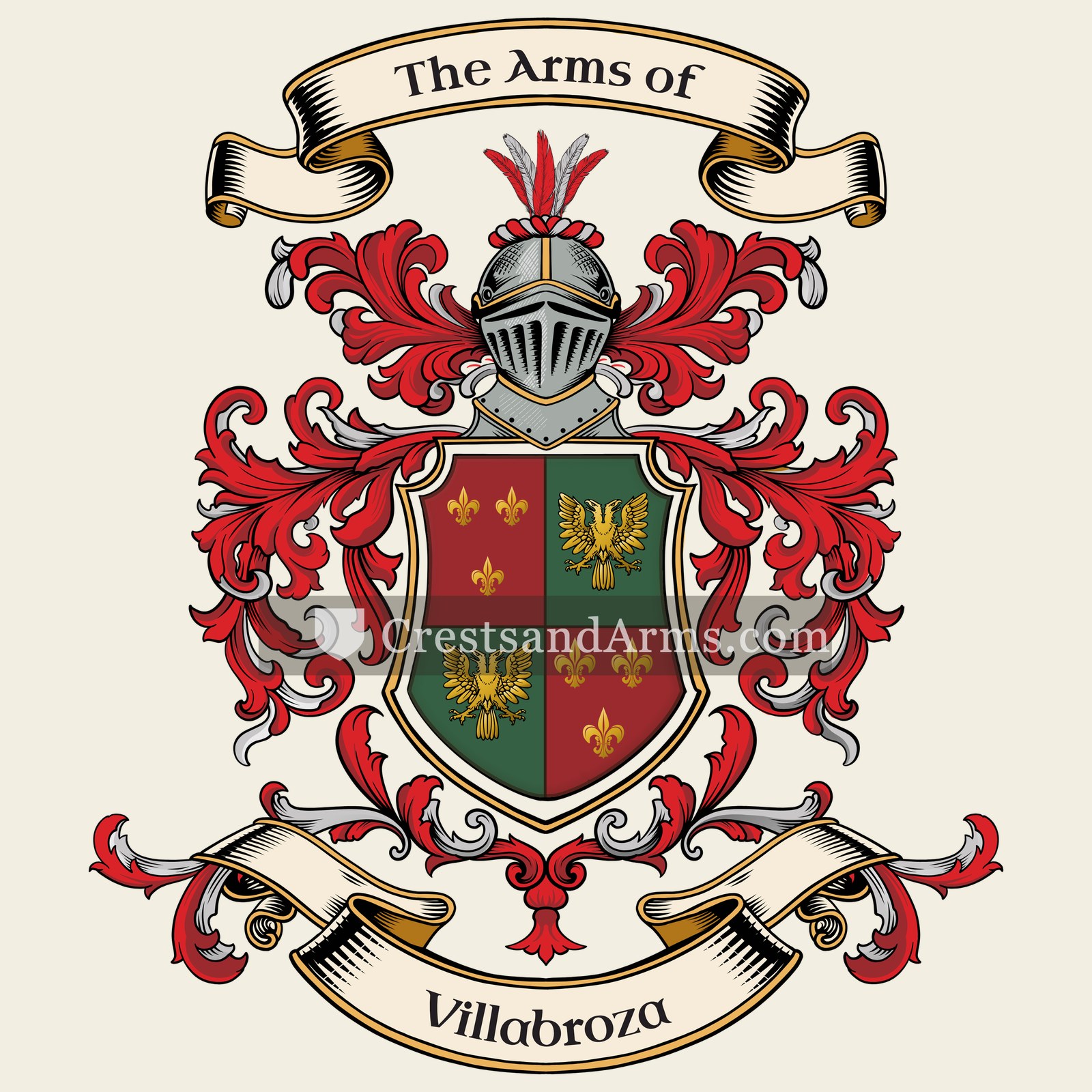 The Villabroza coat of arms, drawn from the recorded blazon
