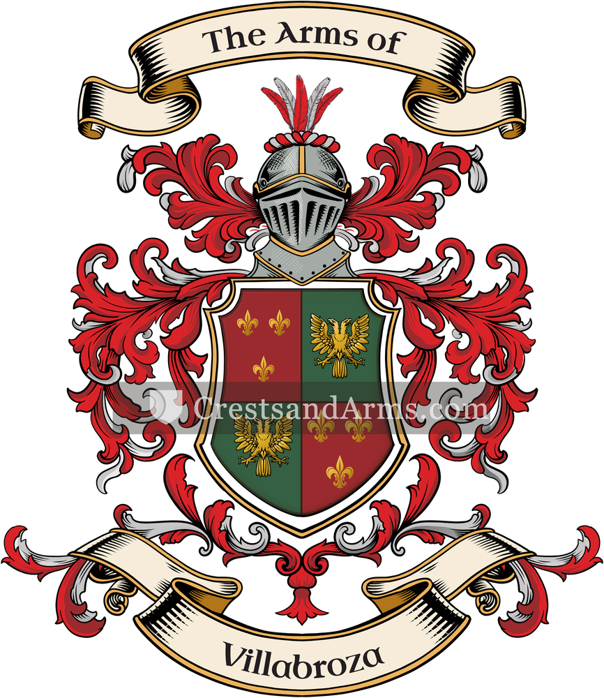 The Villabroza coat of arms, drawn from the recorded blazon
