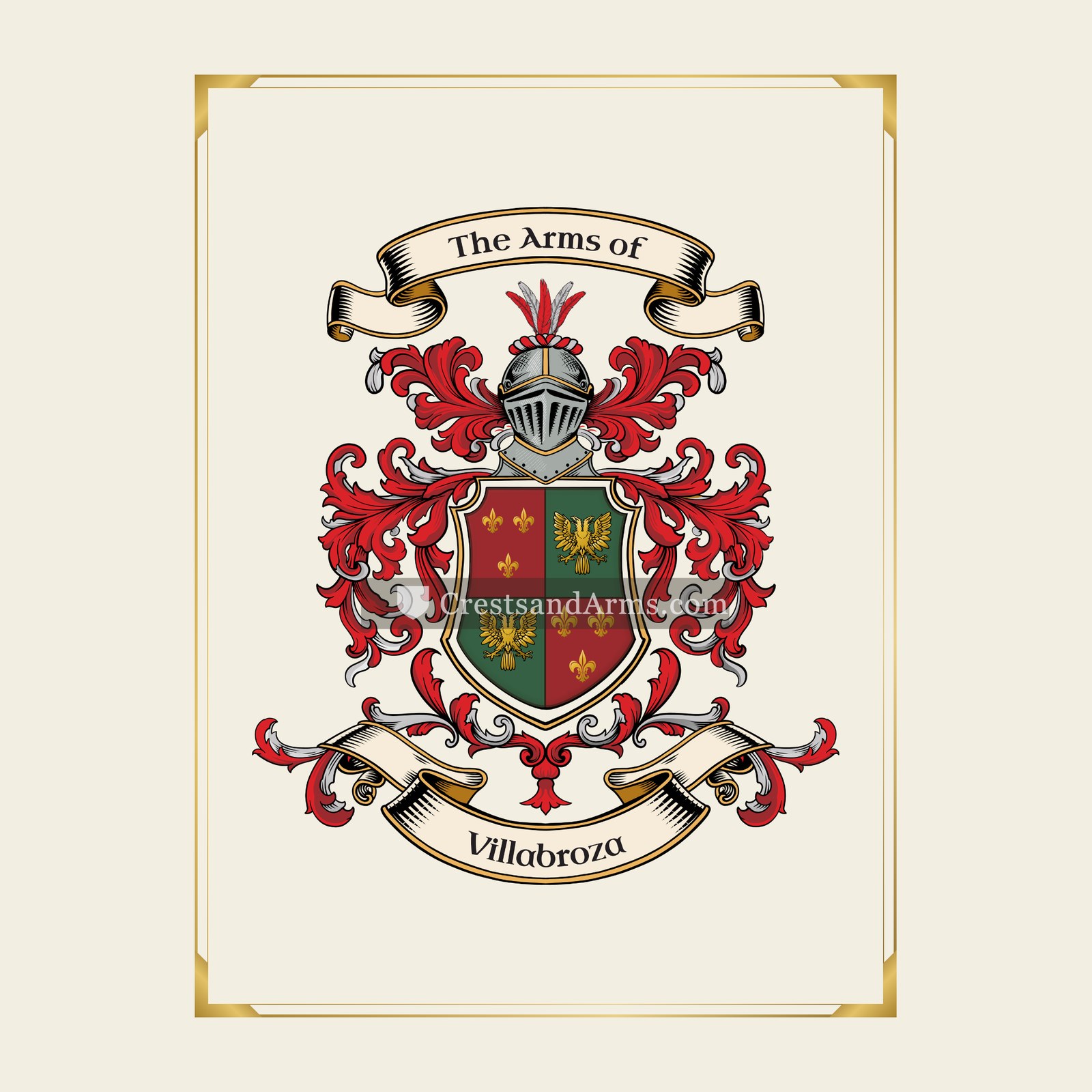 With gold border