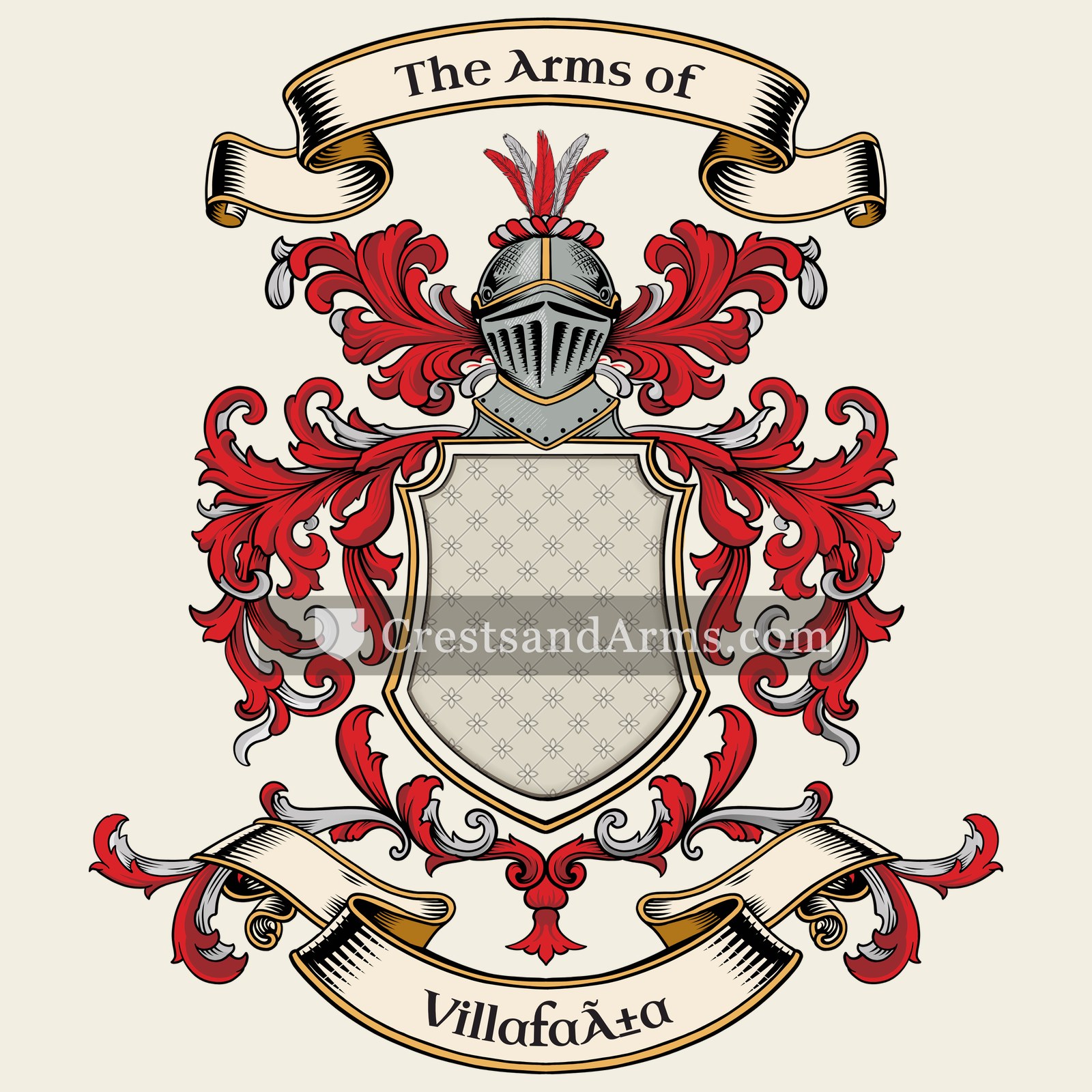 The Villafaña coat of arms, drawn from the recorded blazon