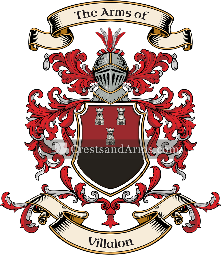 The Villalon coat of arms, drawn from the recorded blazon