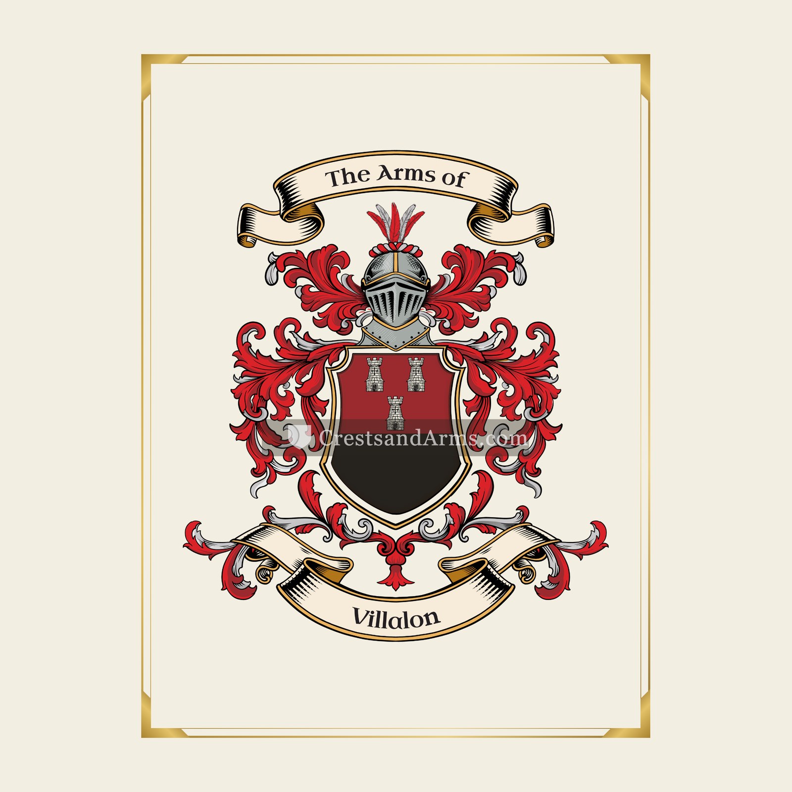 With gold border