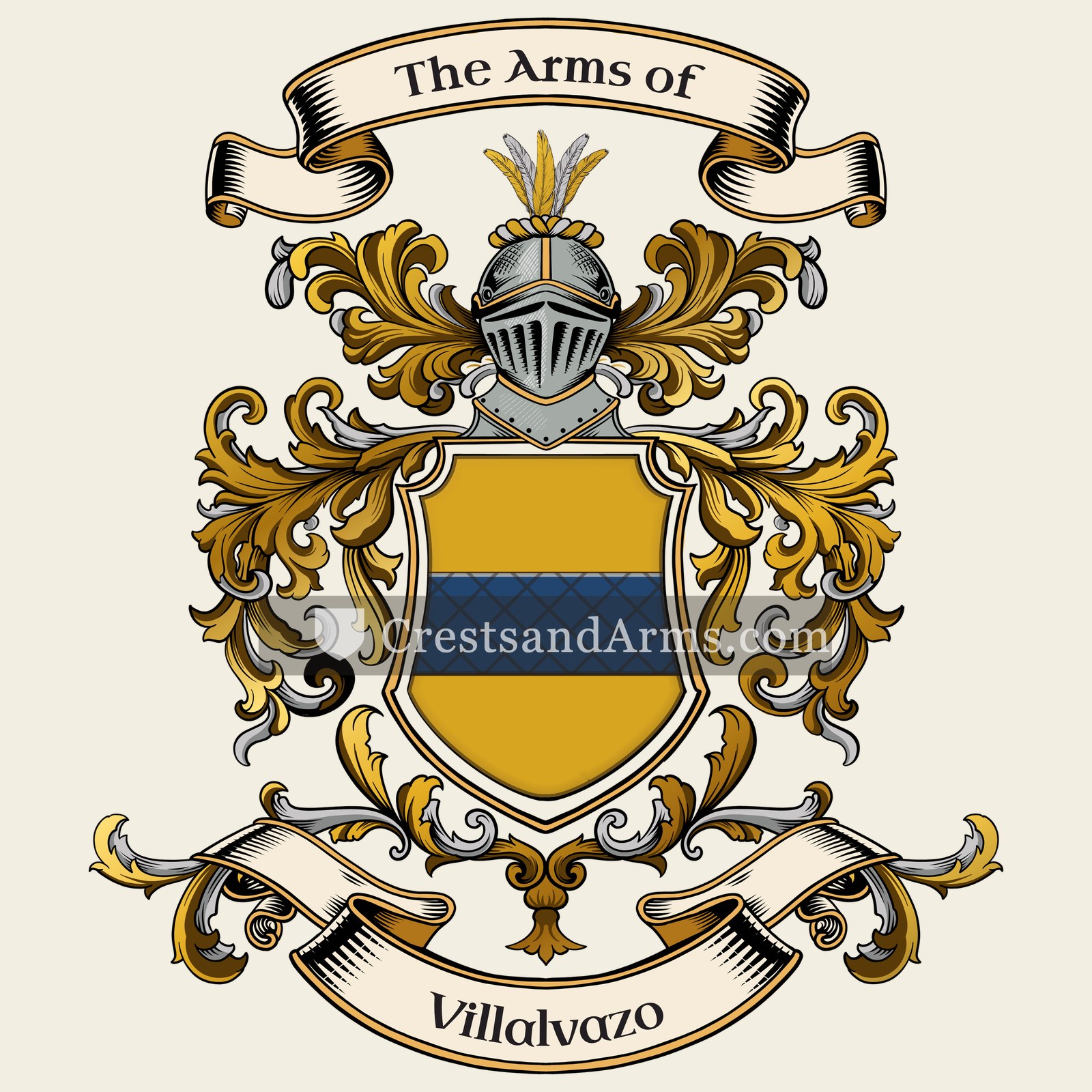 The Villalvazo coat of arms, drawn from the recorded blazon