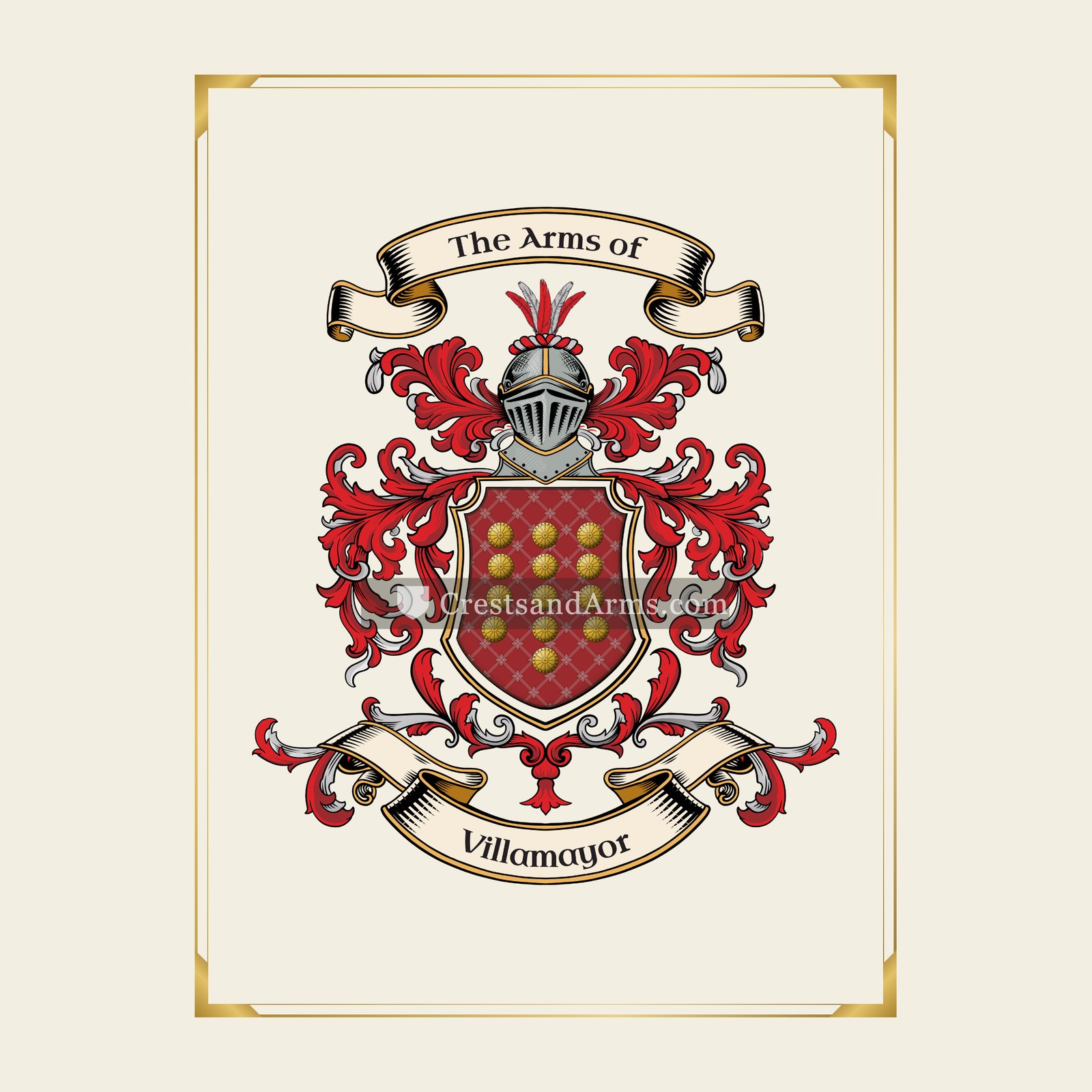 With gold border