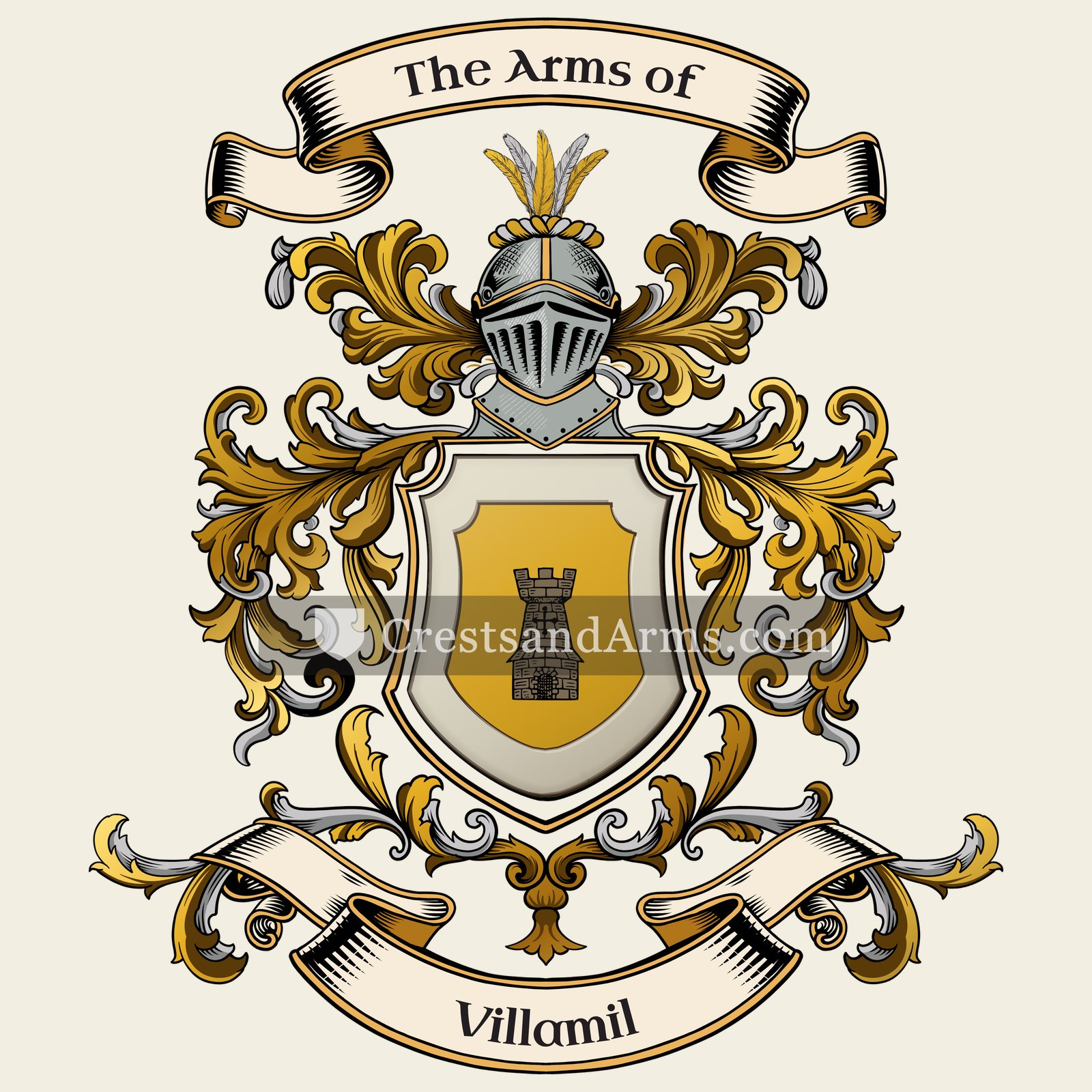 The Villamil coat of arms, drawn from the recorded blazon