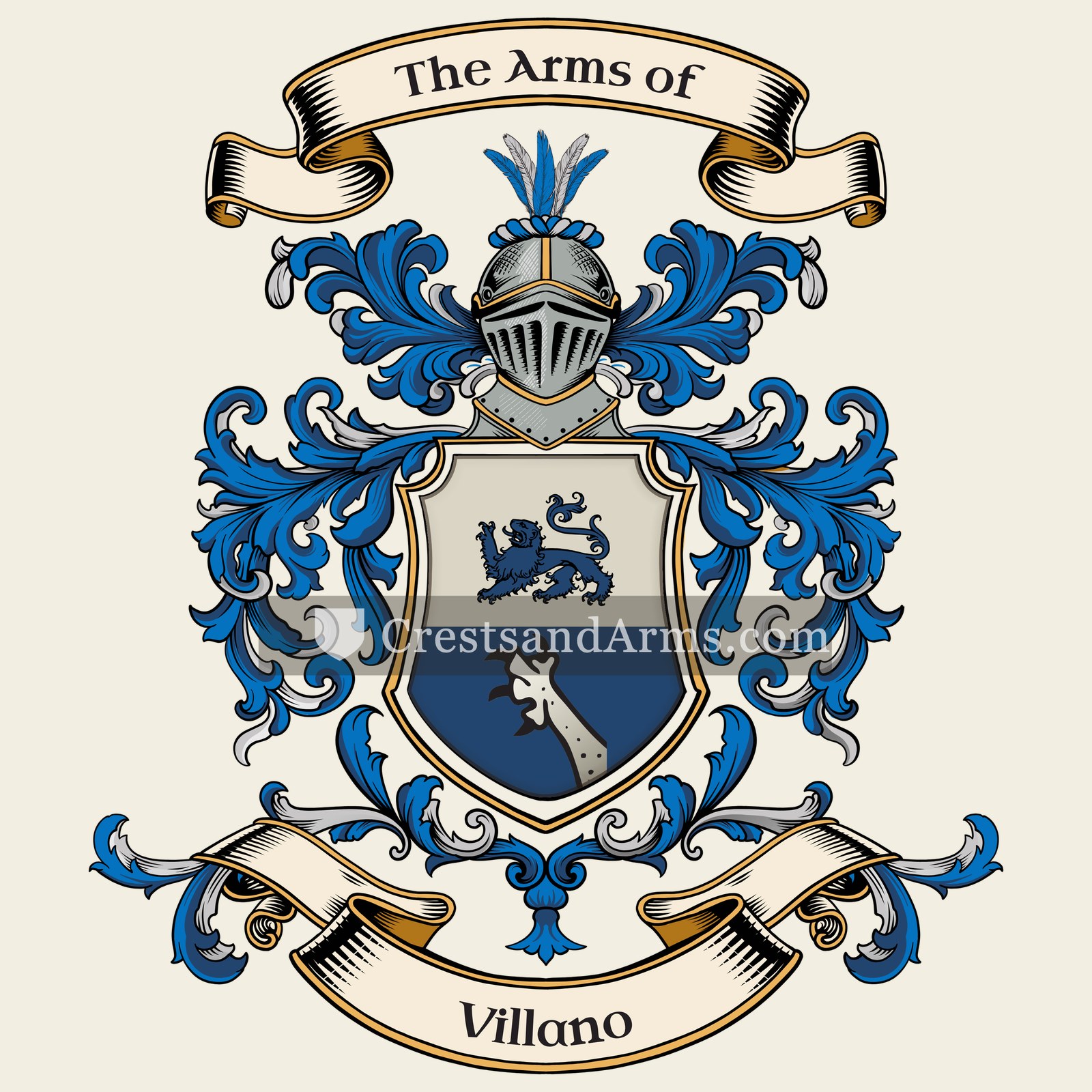 The Villano coat of arms, drawn from the recorded blazon