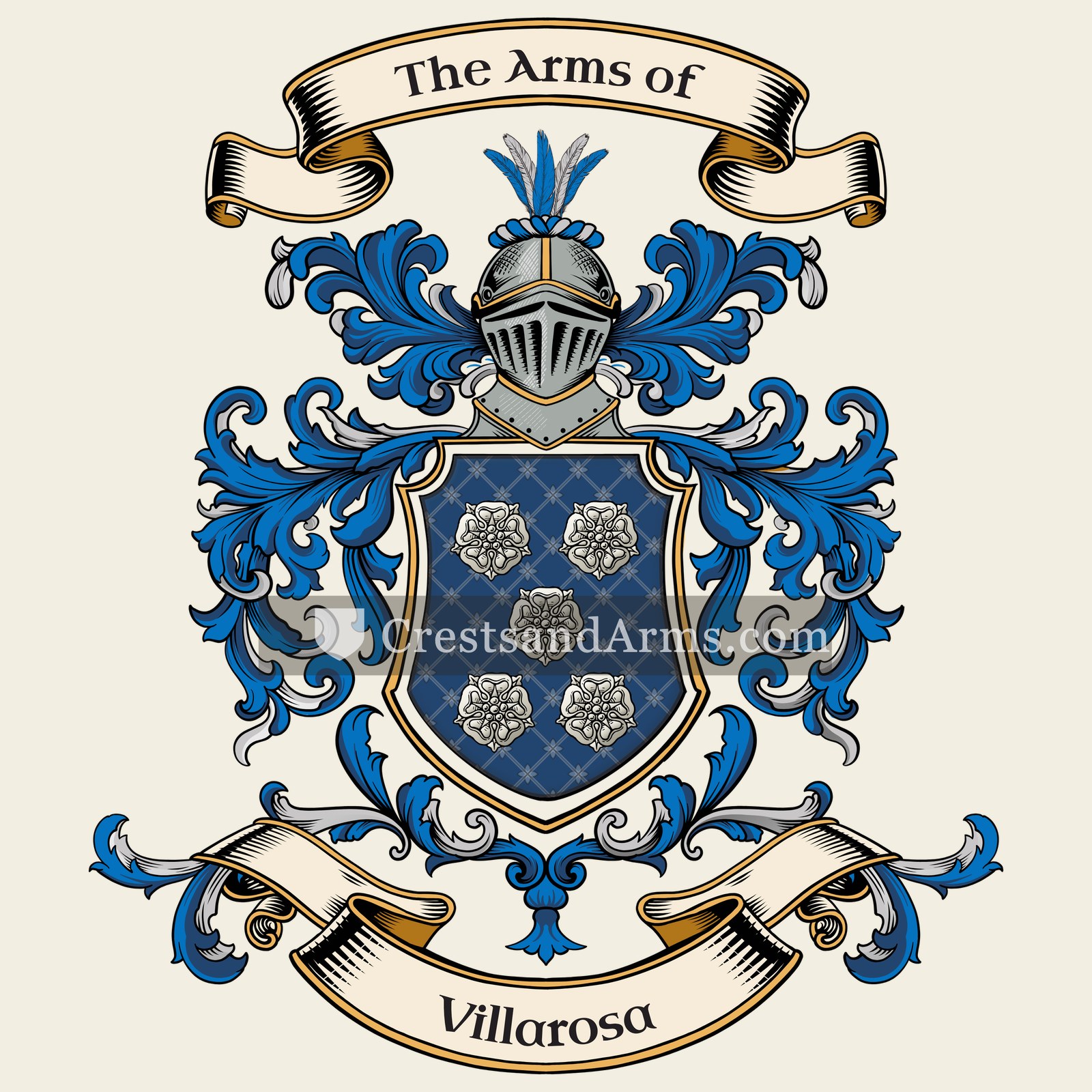 The Villarosa coat of arms, drawn from the recorded blazon