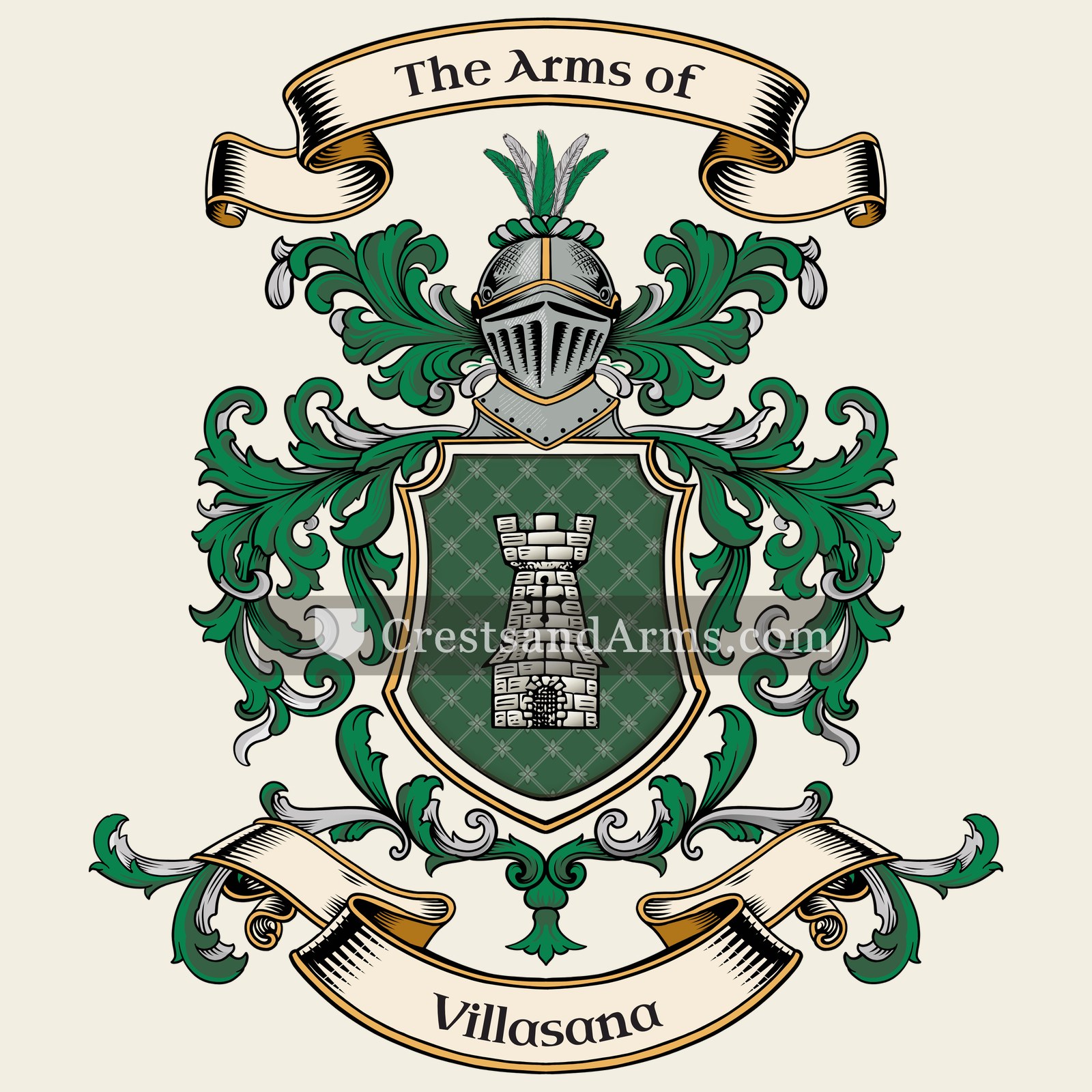 The Villasana coat of arms, drawn from the recorded blazon