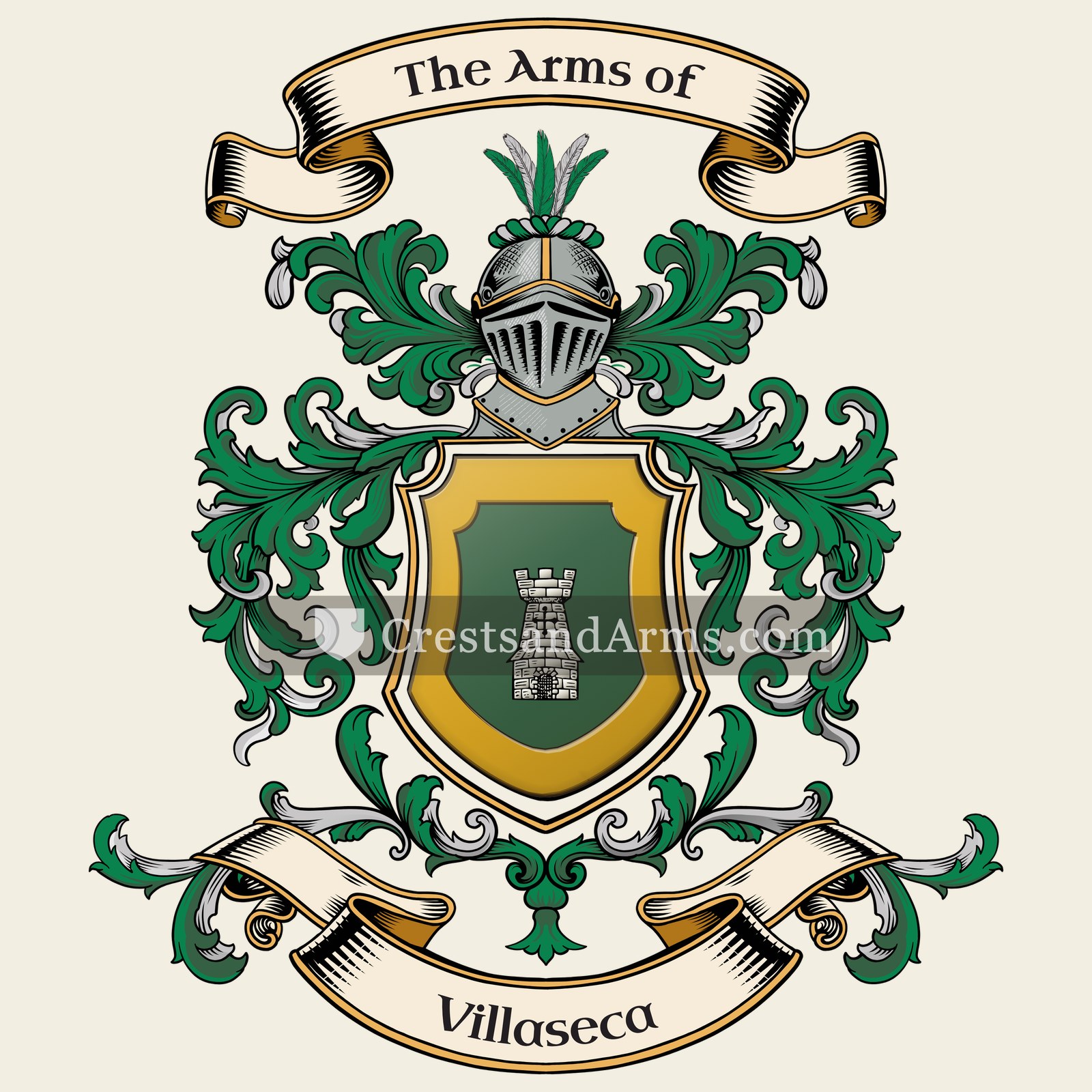 The Villaseca coat of arms, drawn from the recorded blazon
