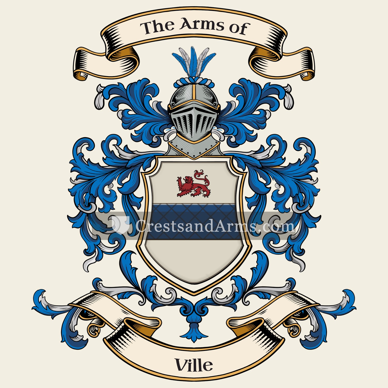 The Ville coat of arms, drawn from the recorded blazon