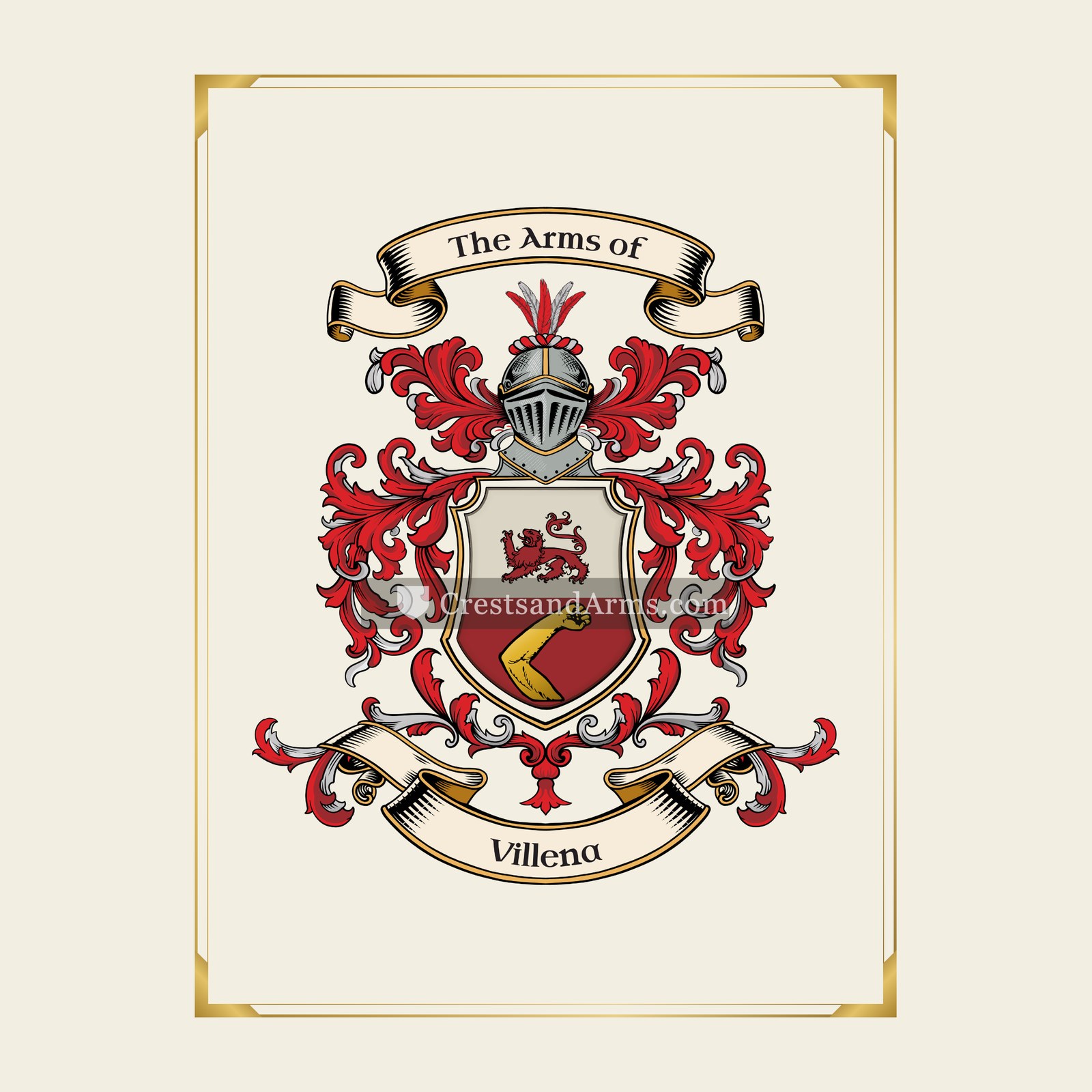 With gold border