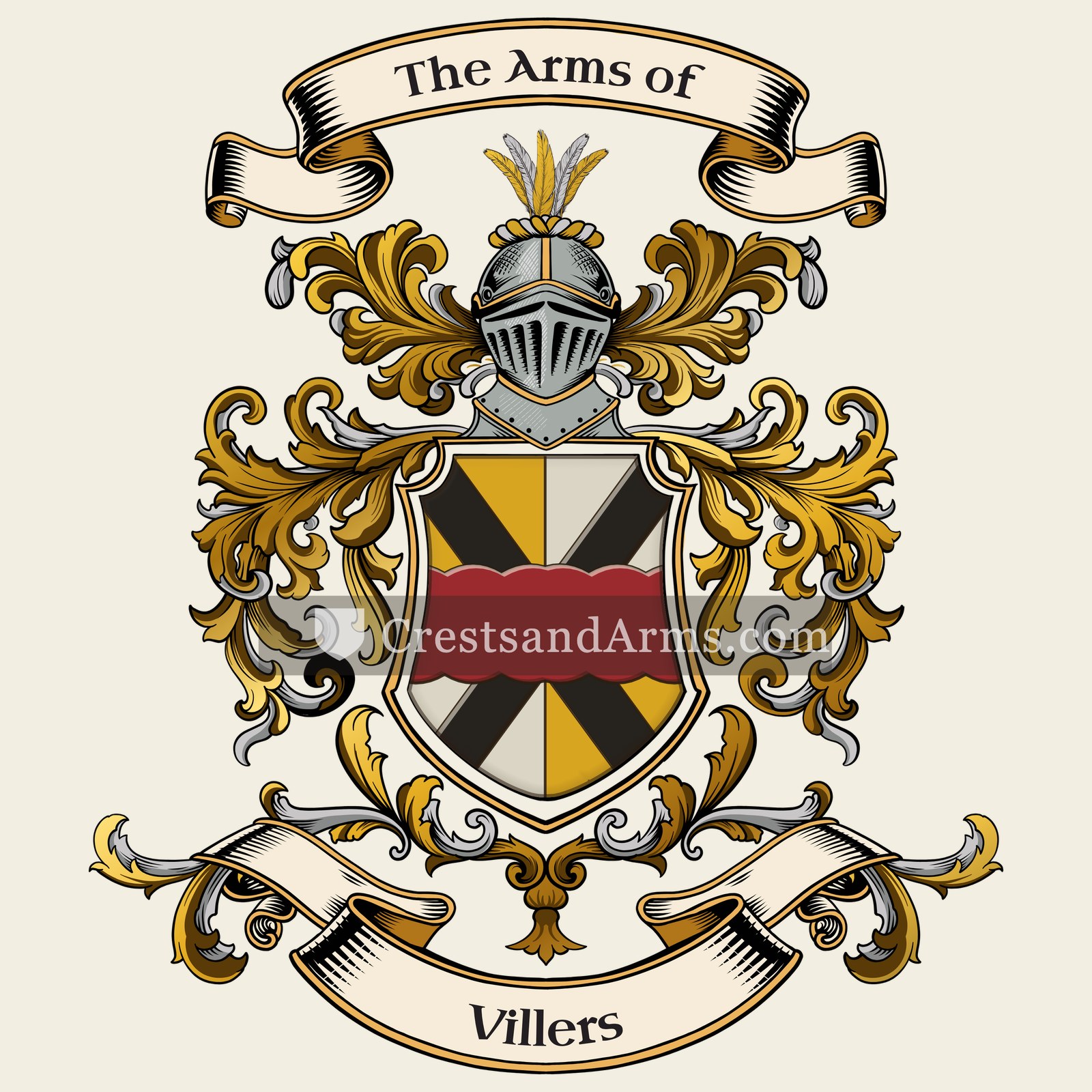 The Villers coat of arms, drawn from the recorded blazon