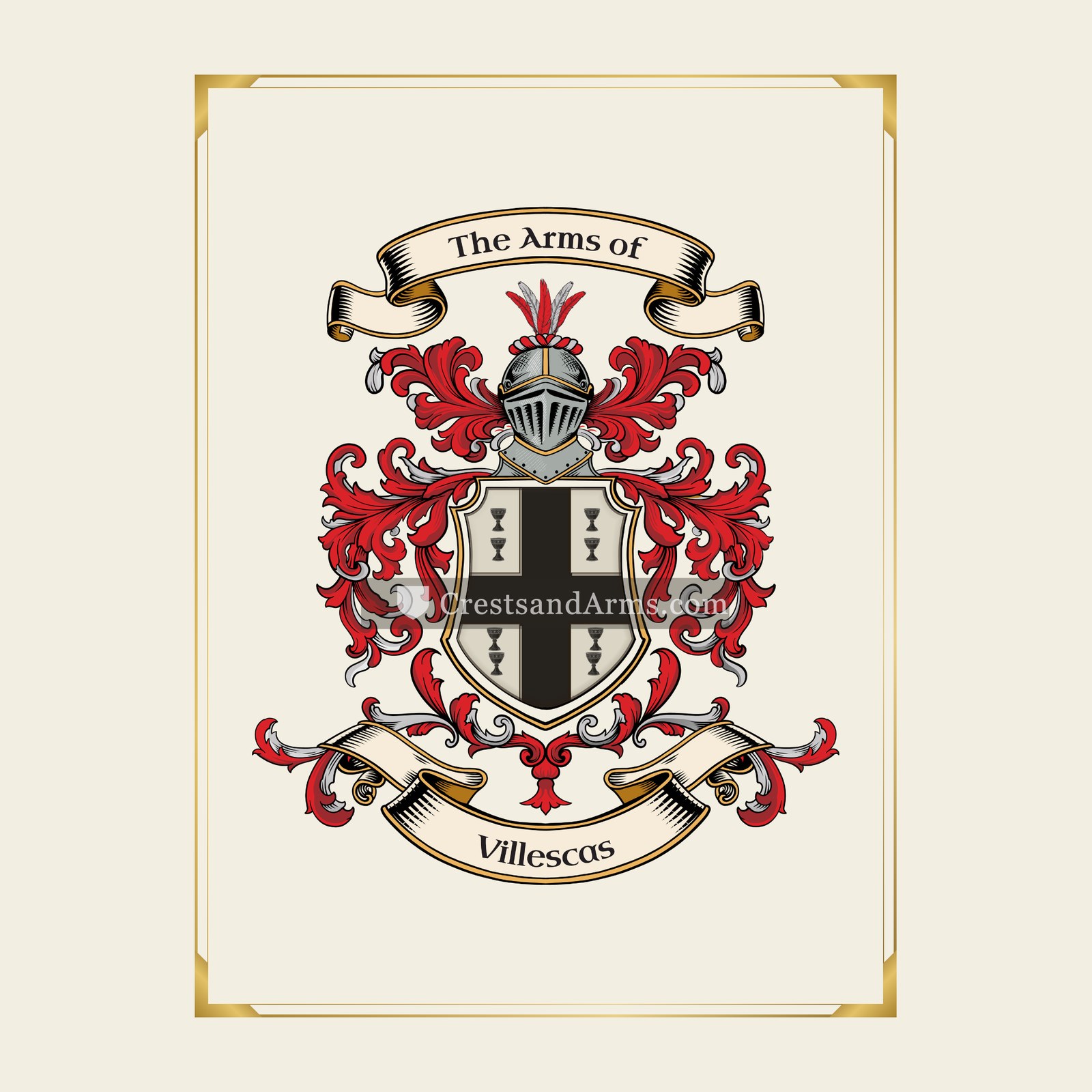 With gold border