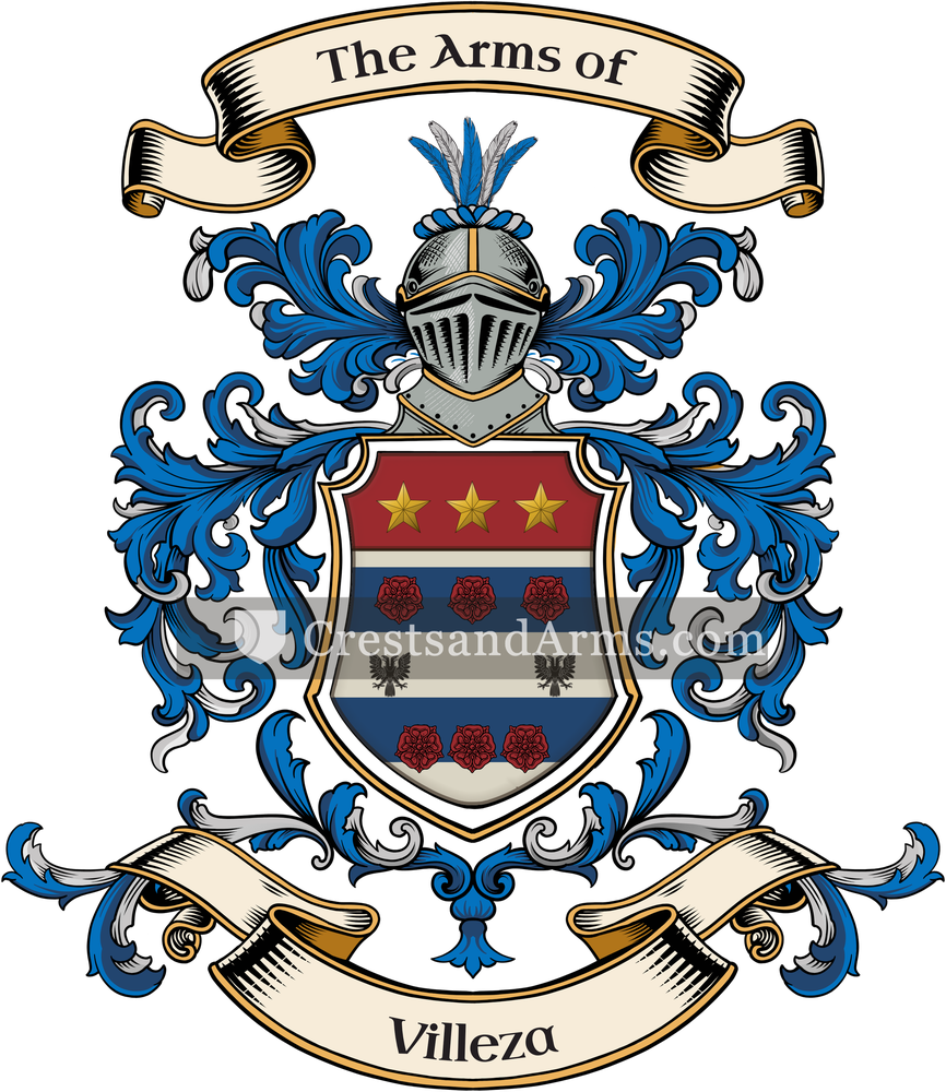 The Villeza coat of arms, drawn from the recorded blazon