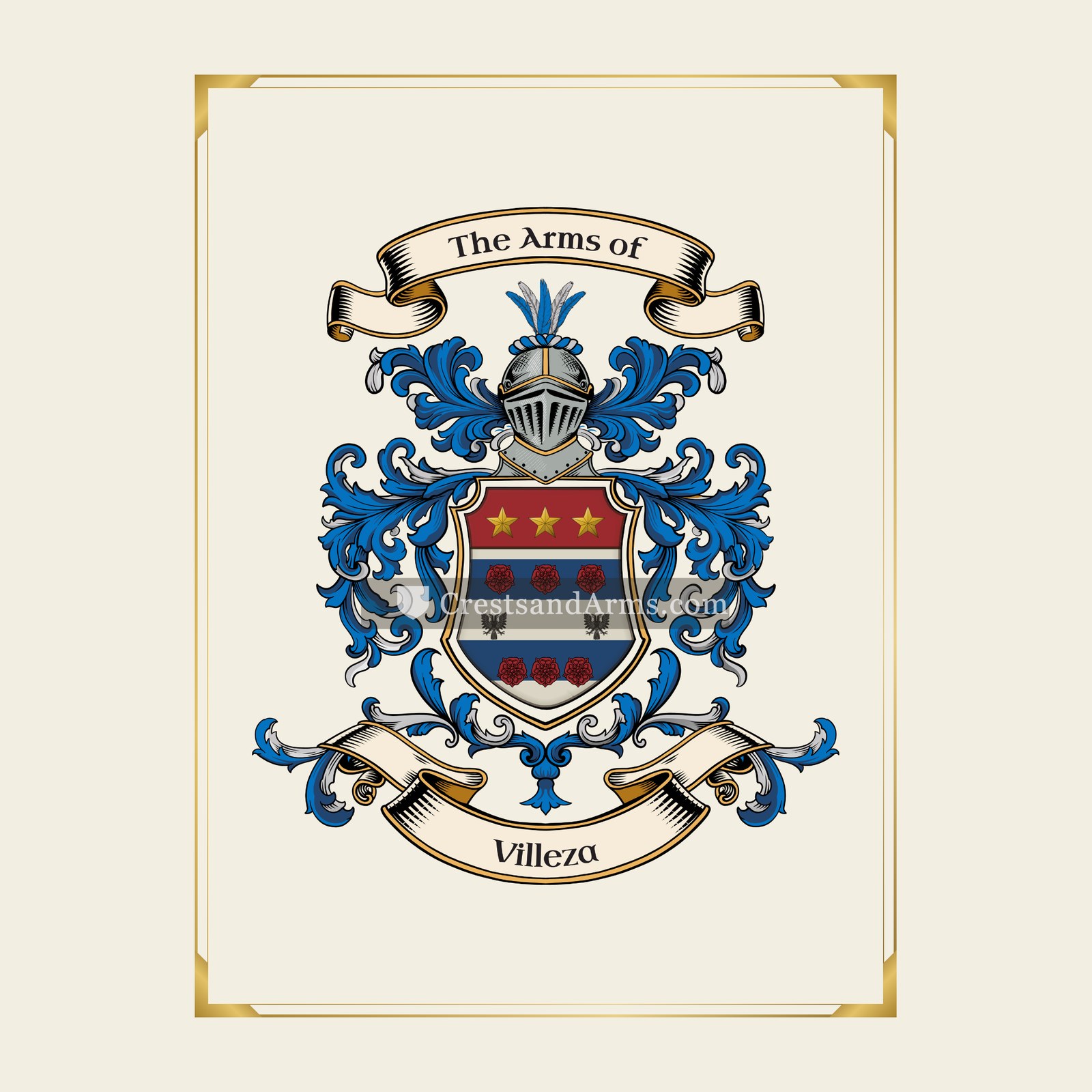 With gold border