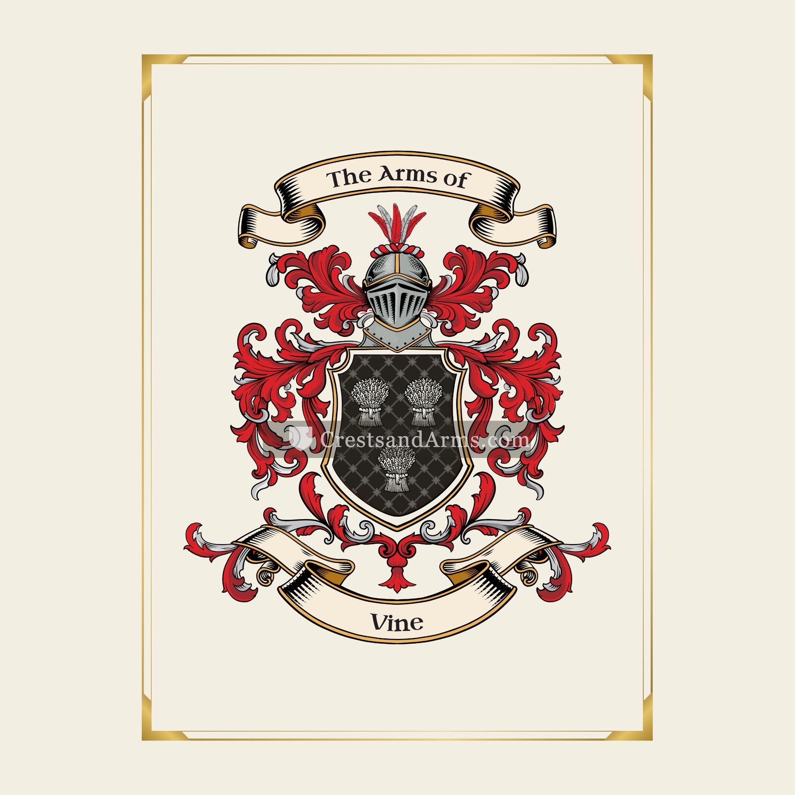 With gold border
