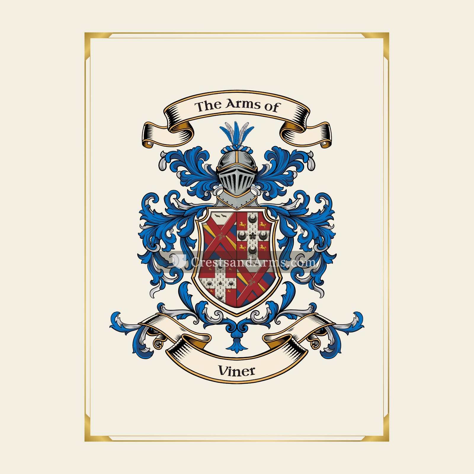 With gold border
