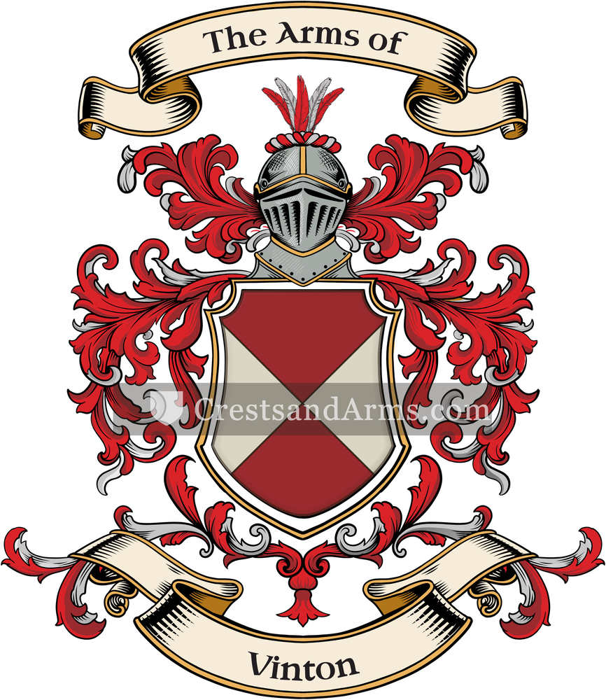 The Vinton coat of arms, drawn from the recorded blazon