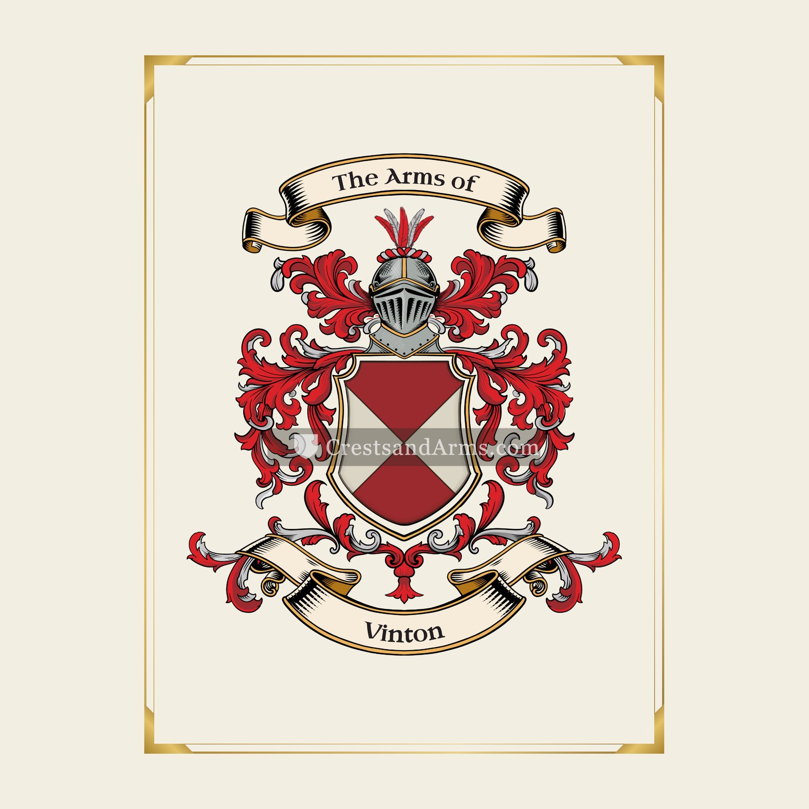 With gold border