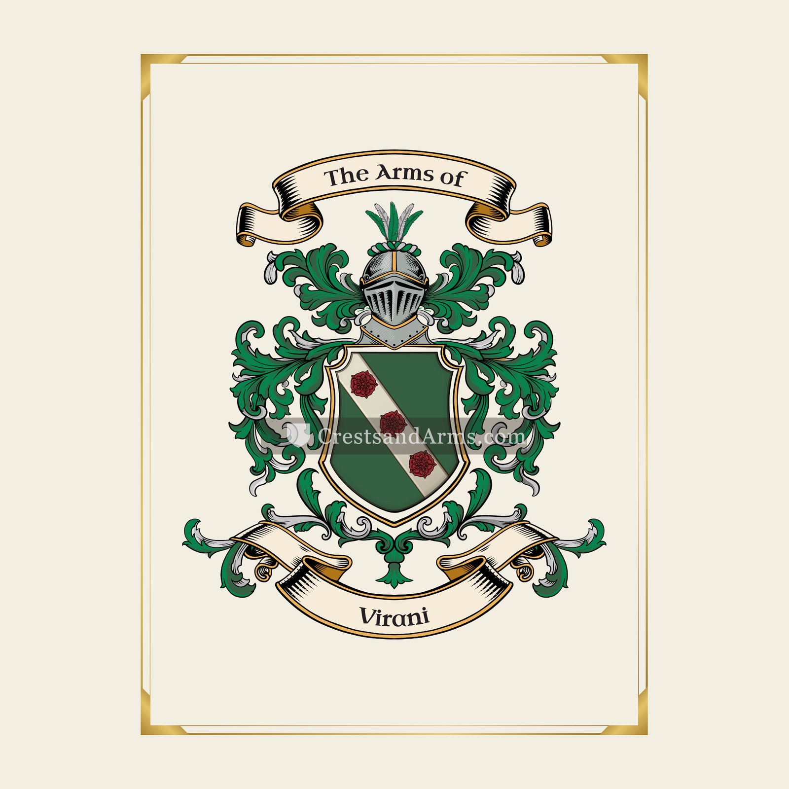 With gold border