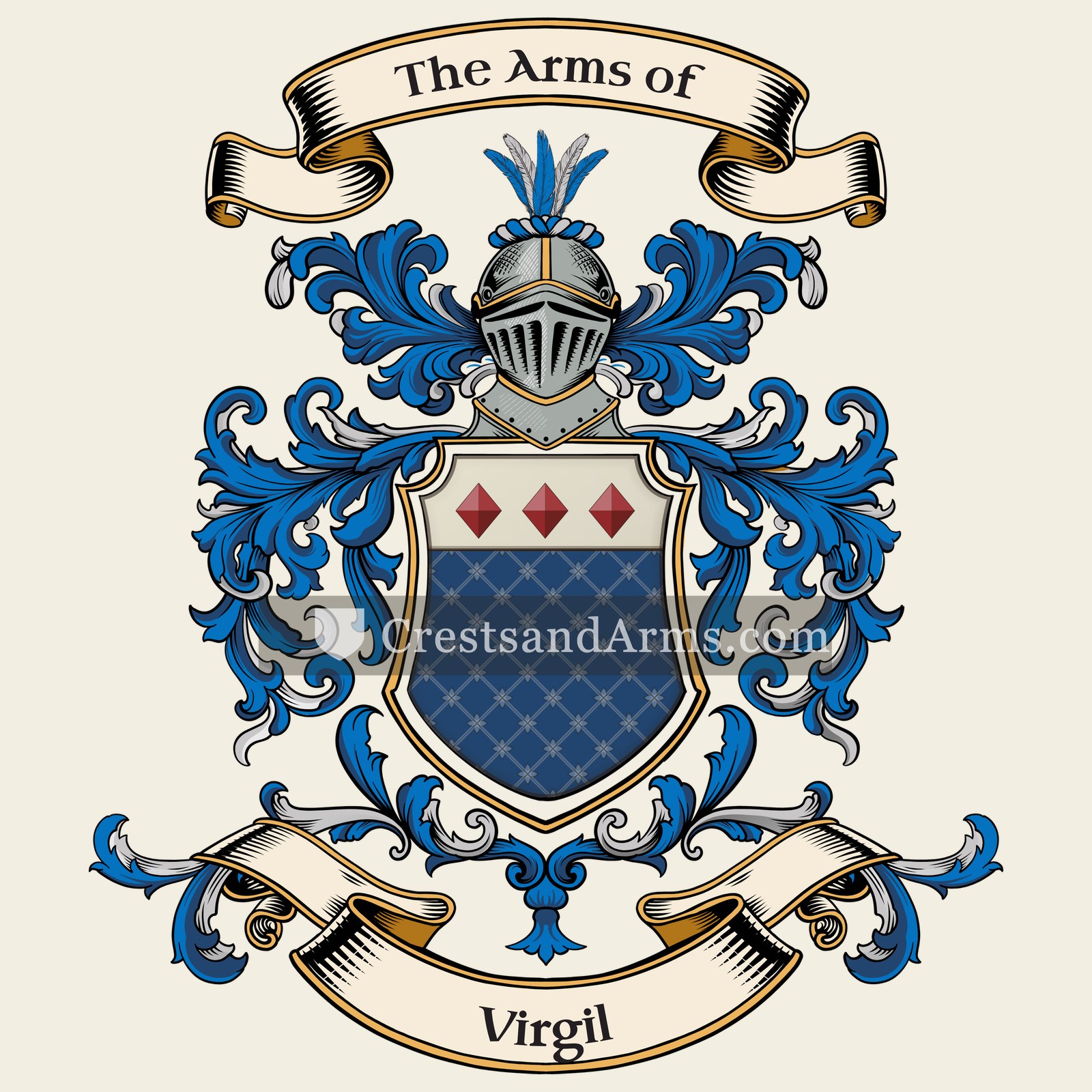 The Virgil coat of arms, drawn from the recorded blazon