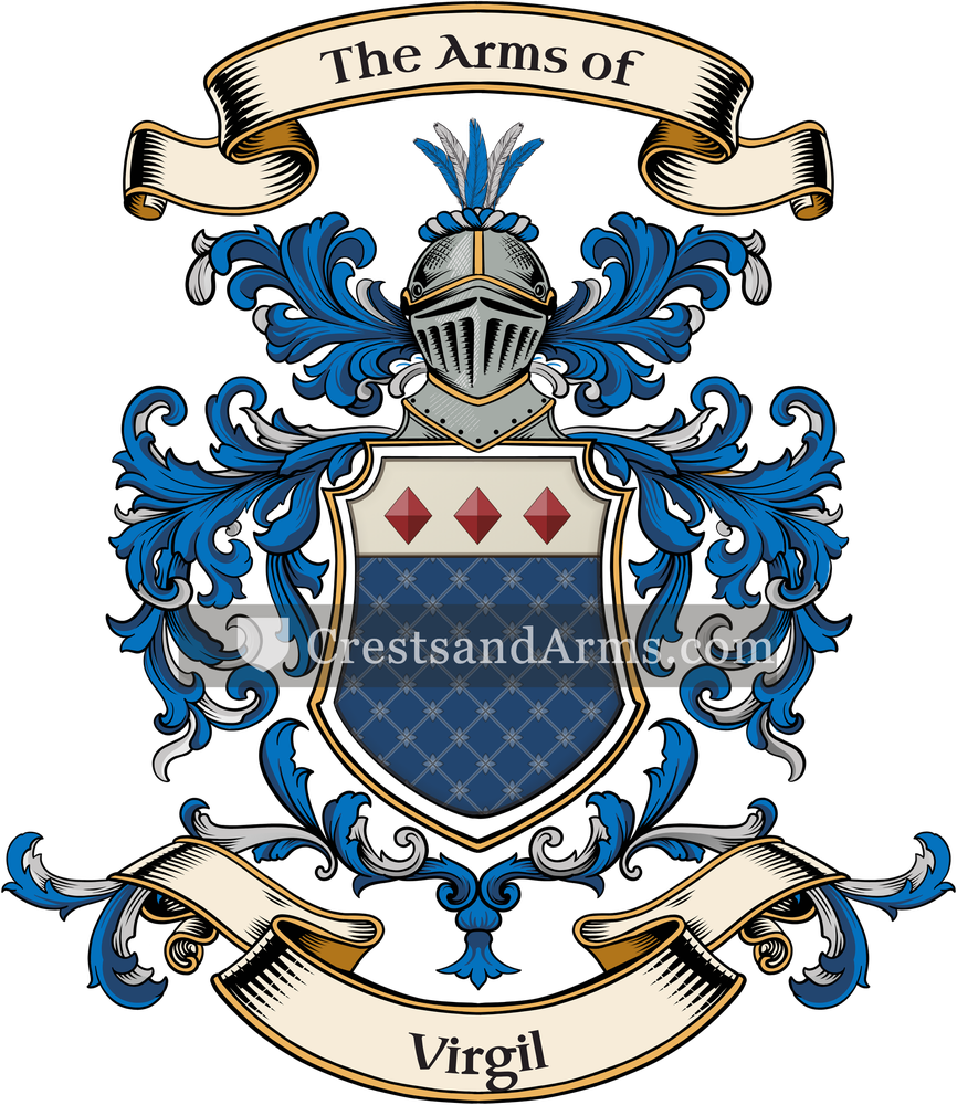 The Virgil coat of arms, drawn from the recorded blazon