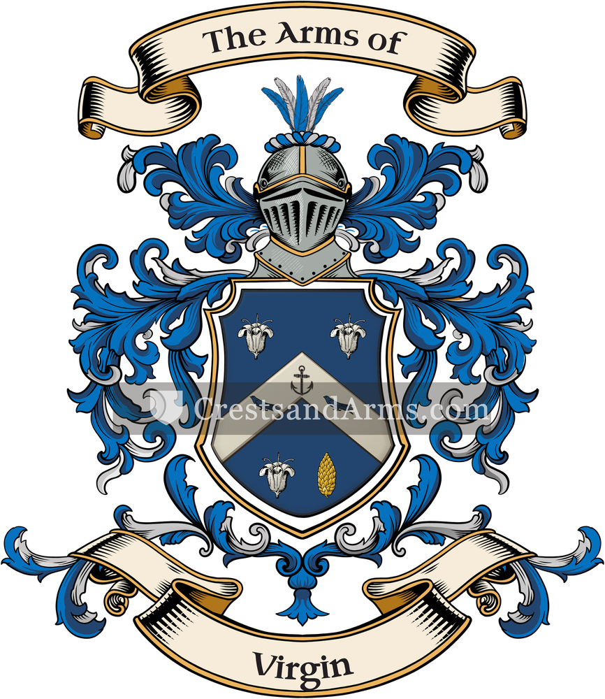 The Virgin coat of arms, drawn from the recorded blazon