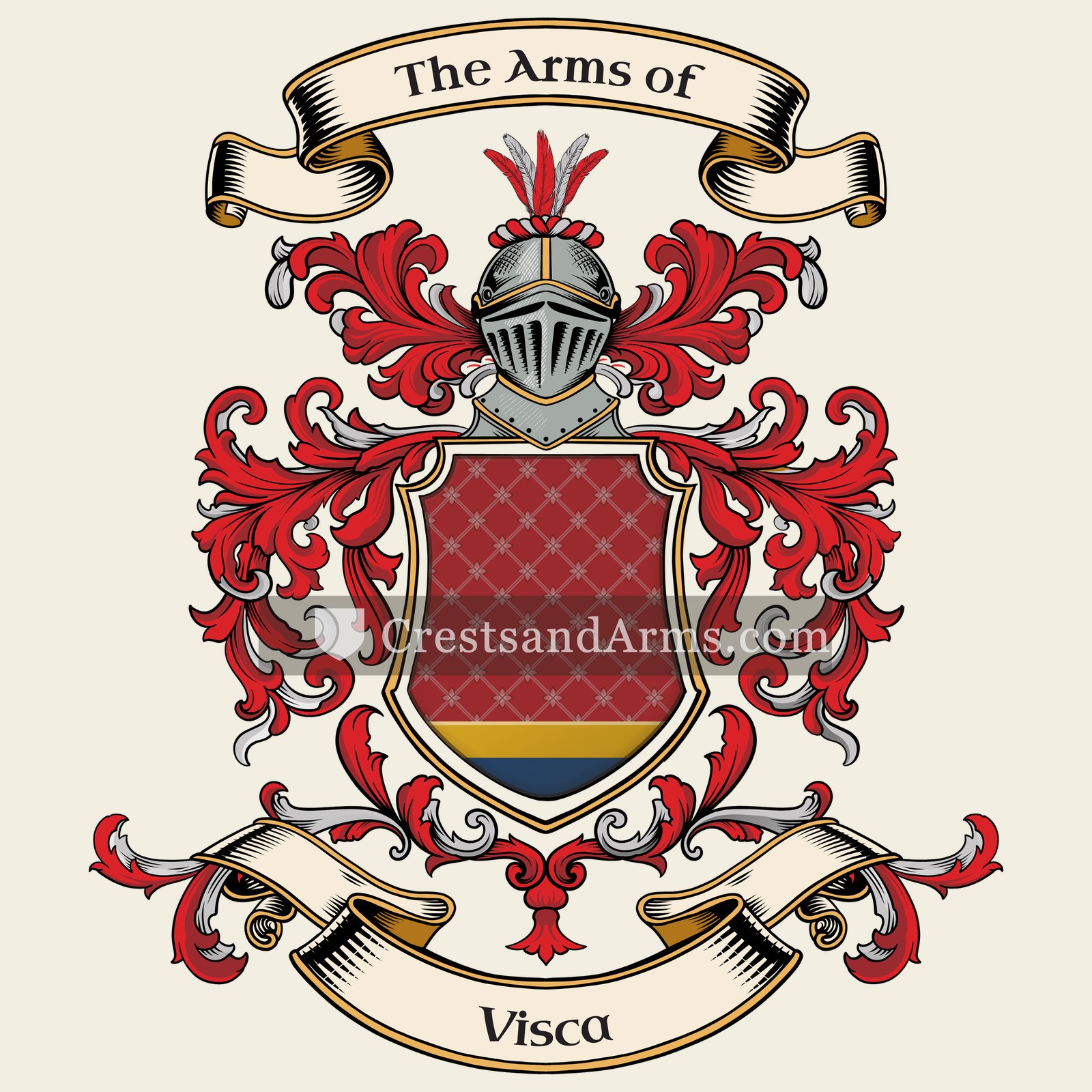 The Visca coat of arms, drawn from the recorded blazon