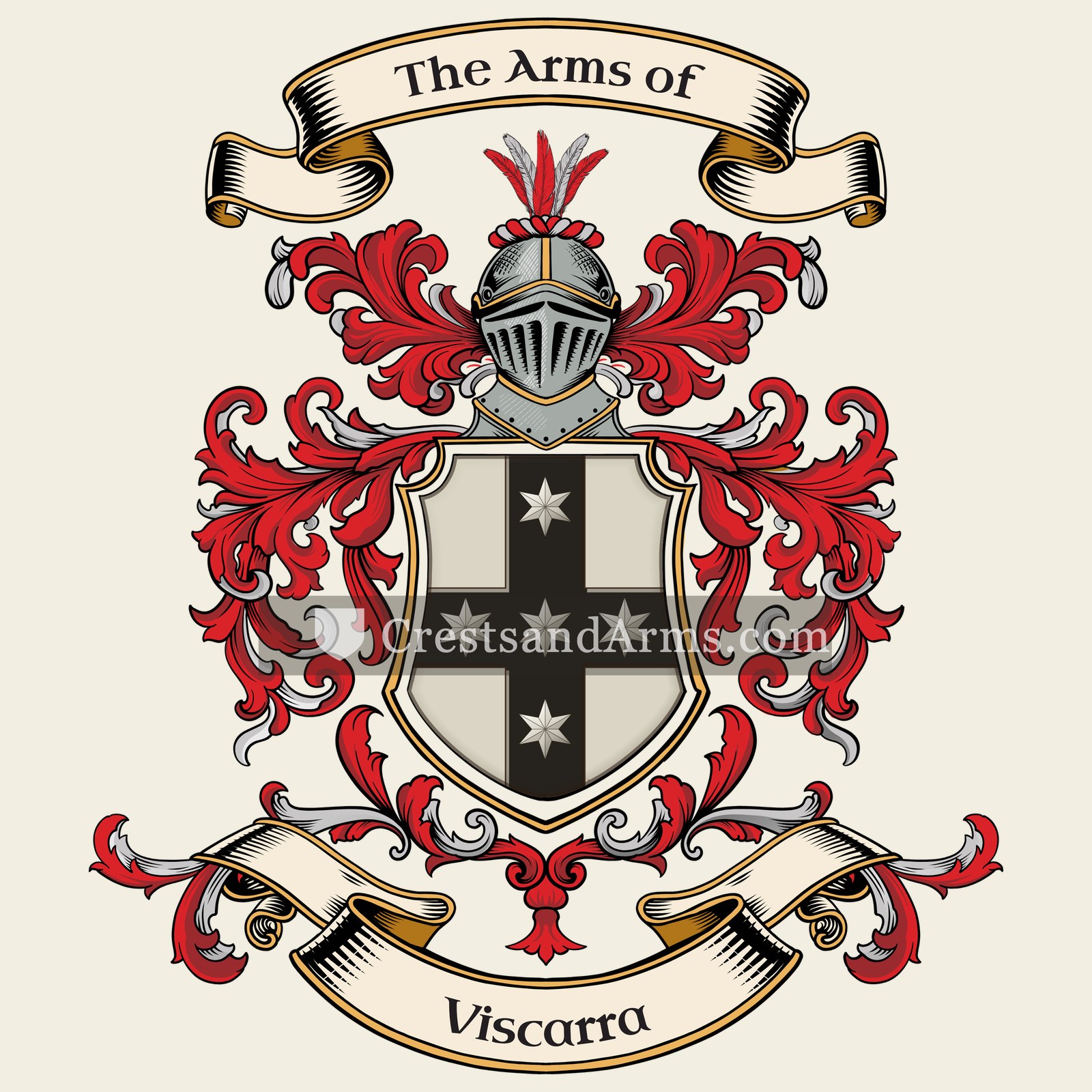 The Viscarra coat of arms, drawn from the recorded blazon