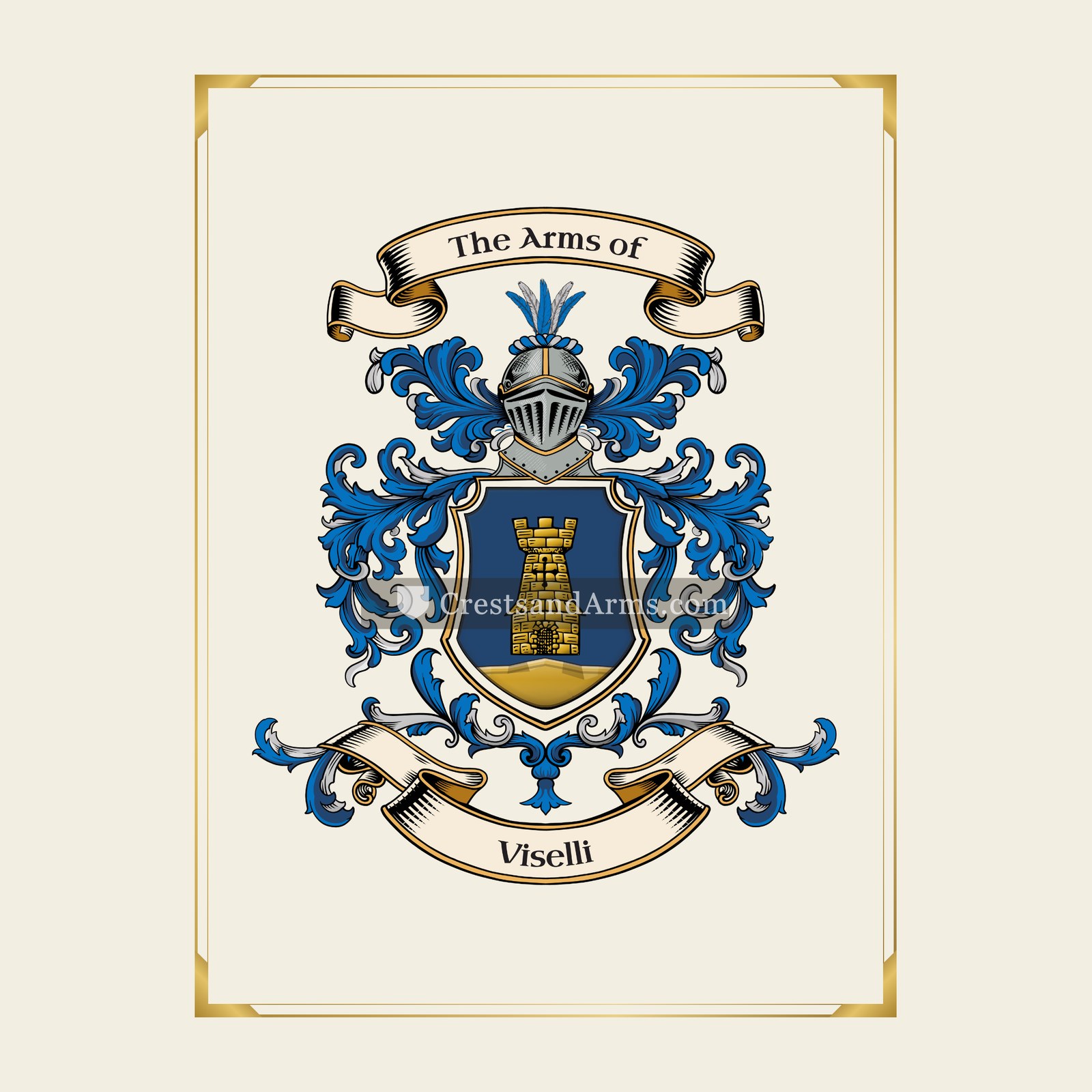 With gold border