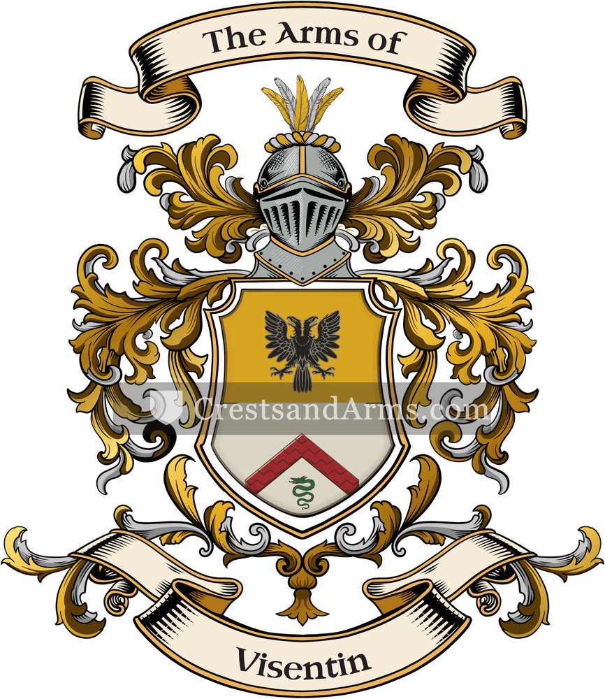 The Visentin coat of arms, drawn from the recorded blazon
