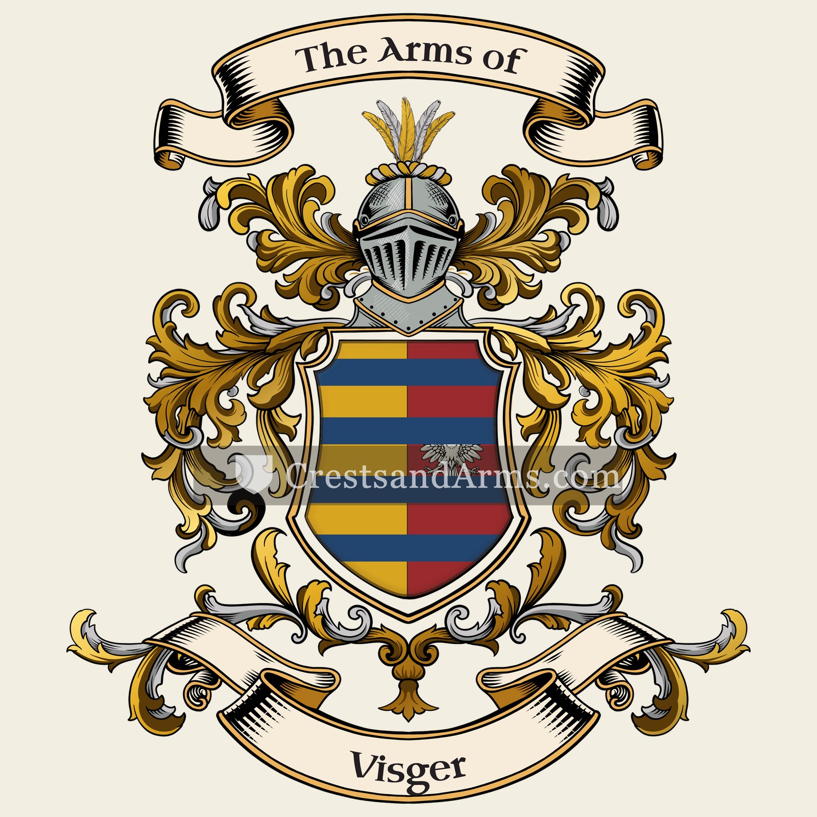 The Visger coat of arms, drawn from the recorded blazon