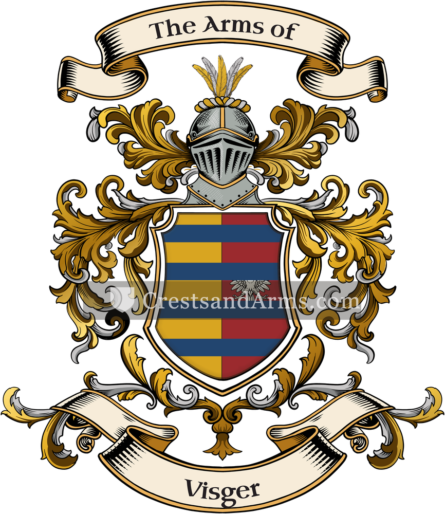 The Visger coat of arms, drawn from the recorded blazon