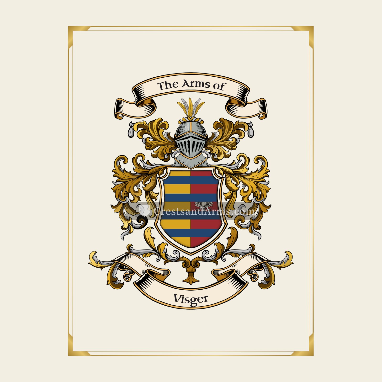With gold border