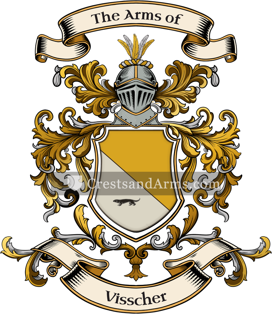The Visscher coat of arms, drawn from the recorded blazon