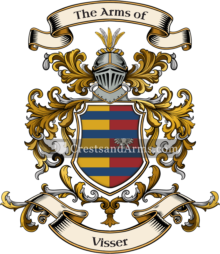 The Visser coat of arms, drawn from the recorded blazon