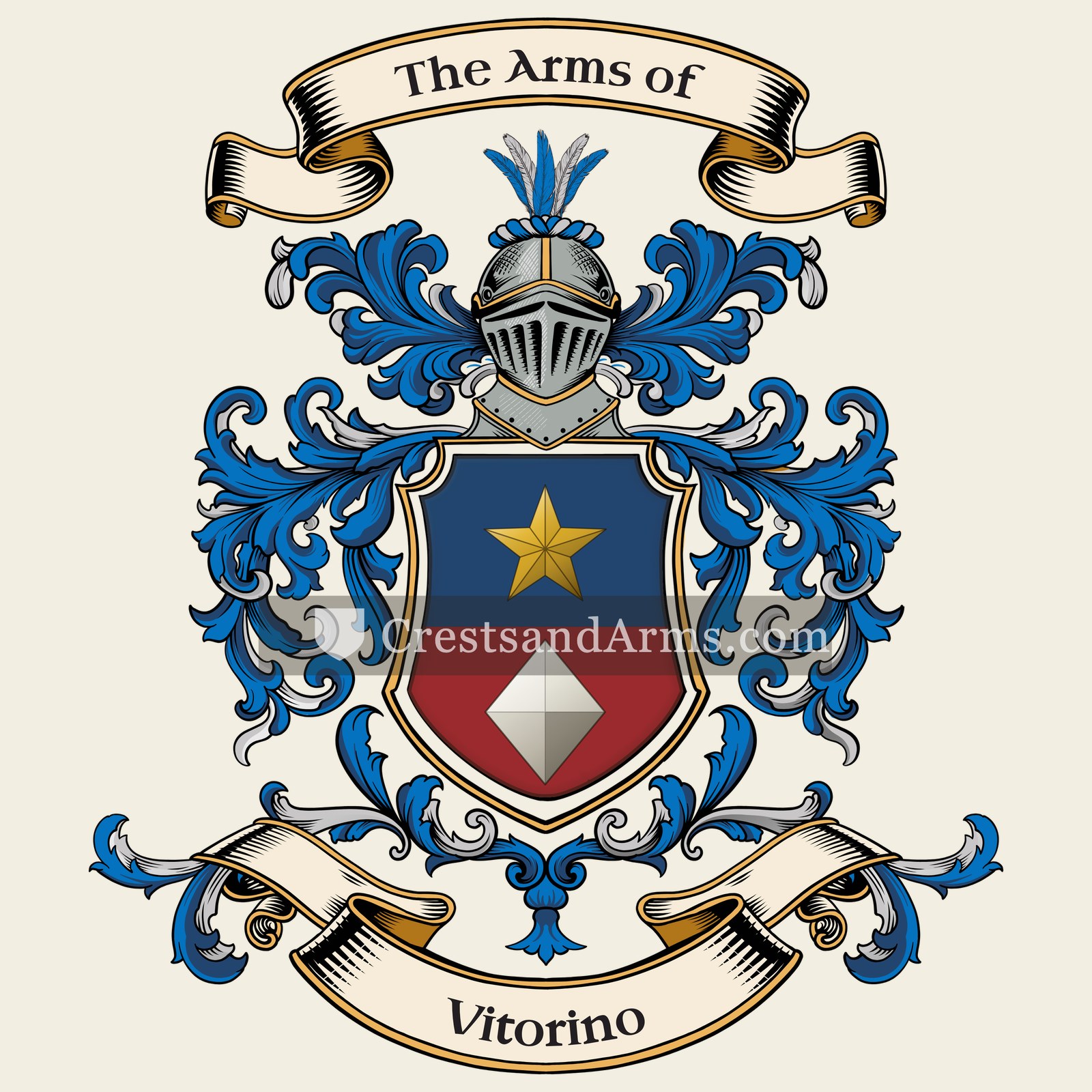The Vitorino coat of arms, drawn from the recorded blazon