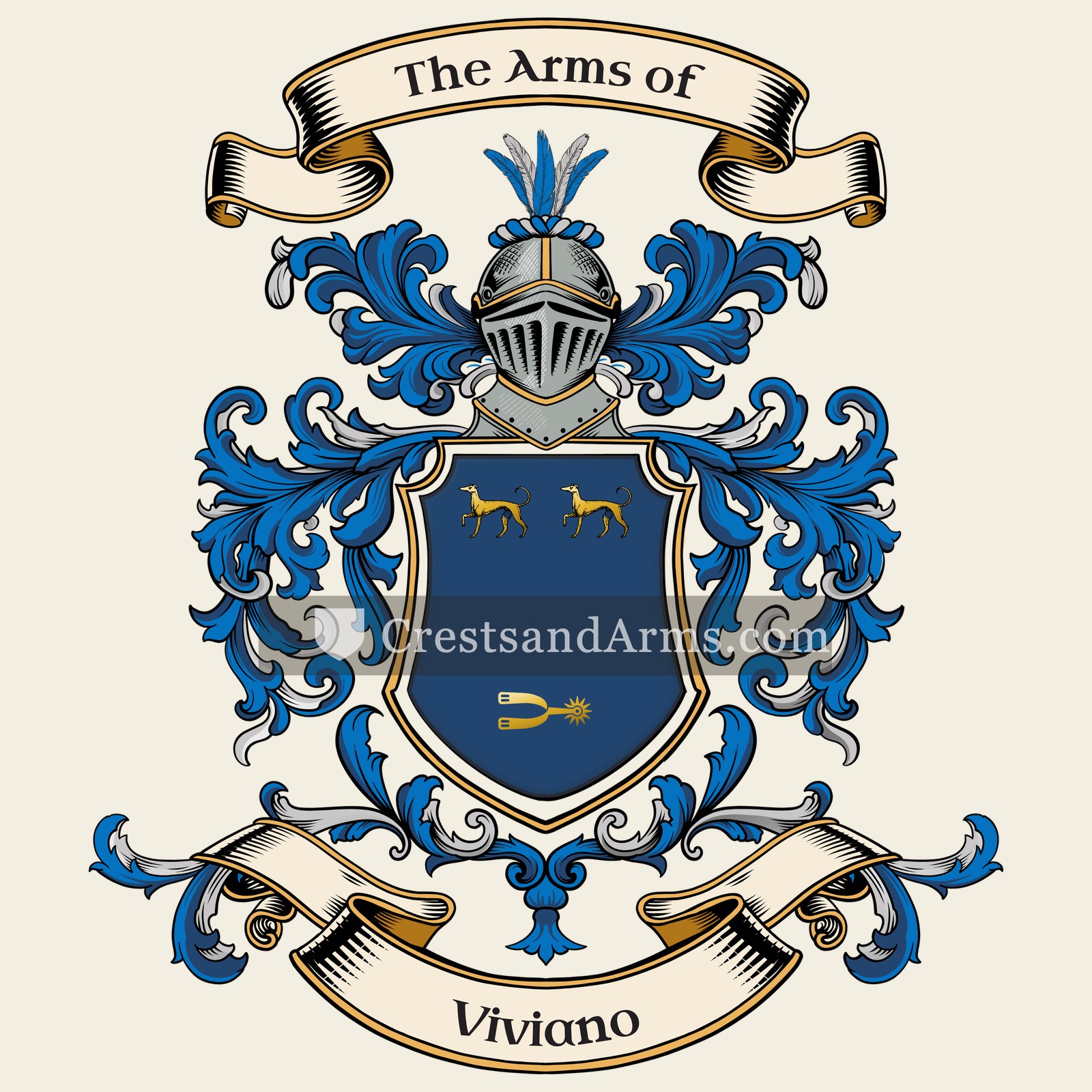 The Viviano coat of arms, drawn from the recorded blazon