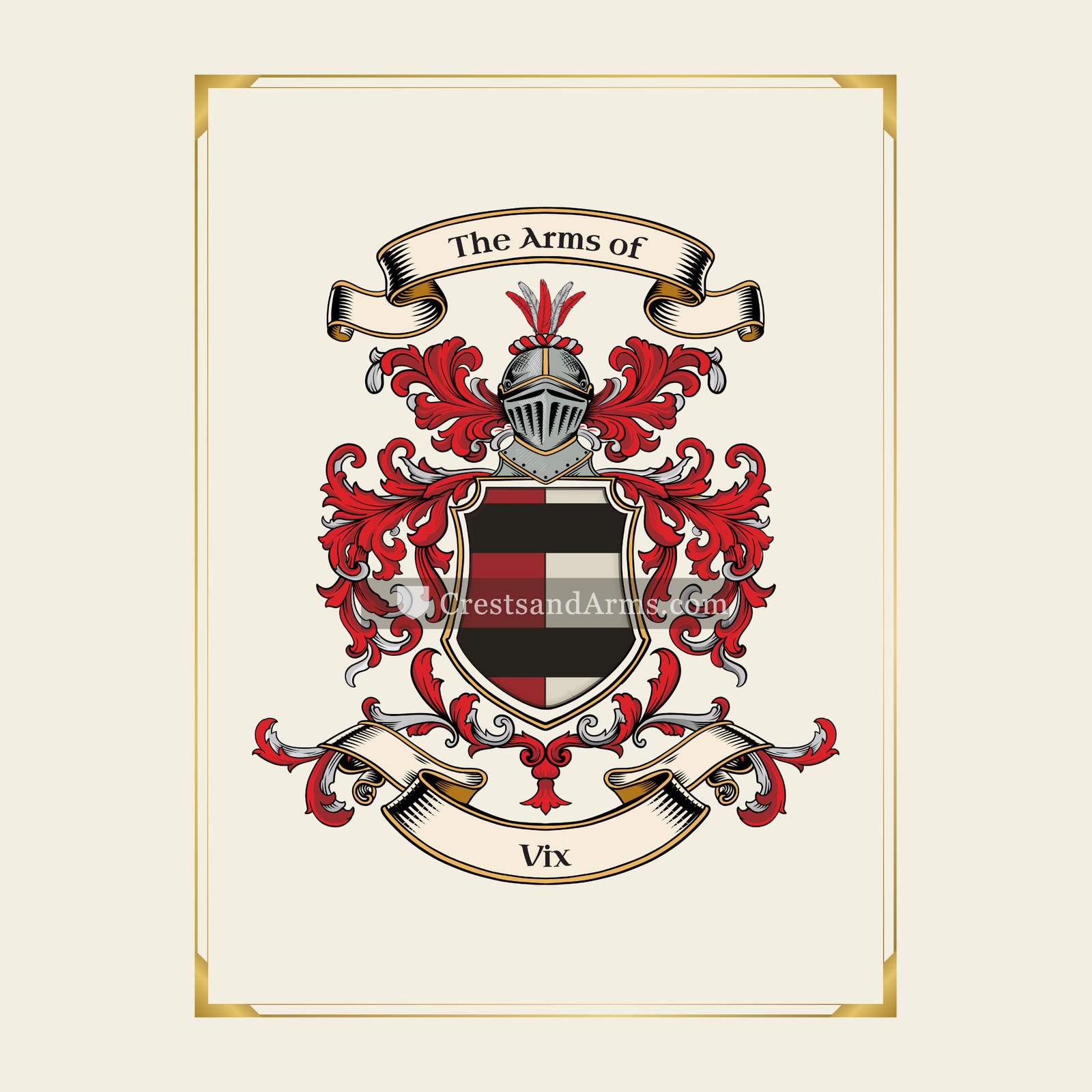 With gold border