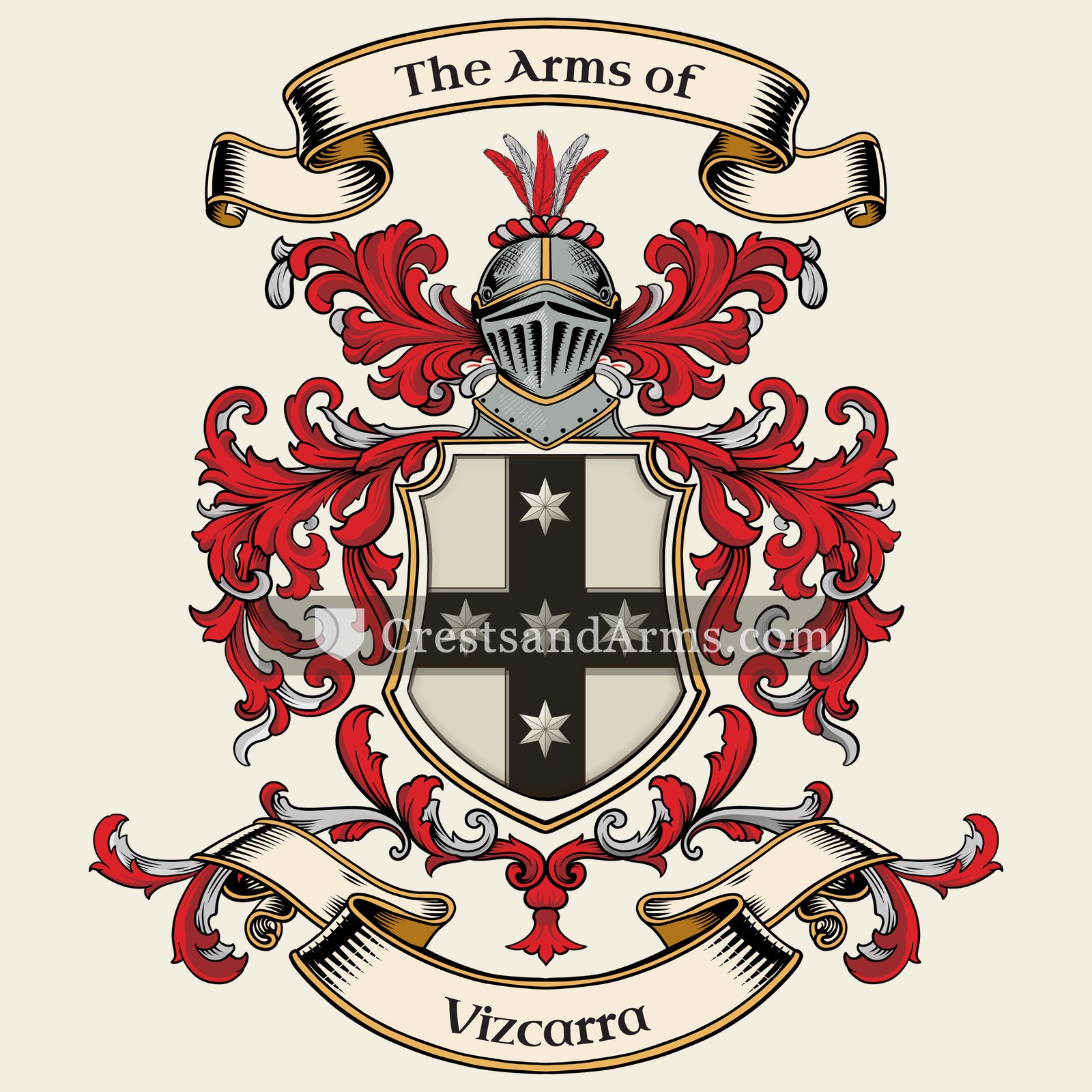 The Vizcarra coat of arms, drawn from the recorded blazon