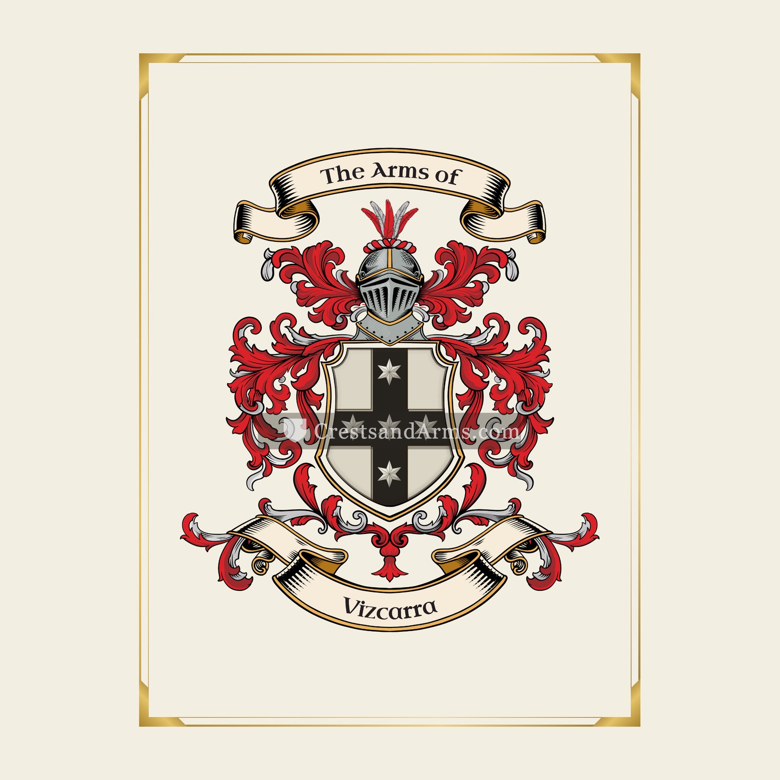 With gold border