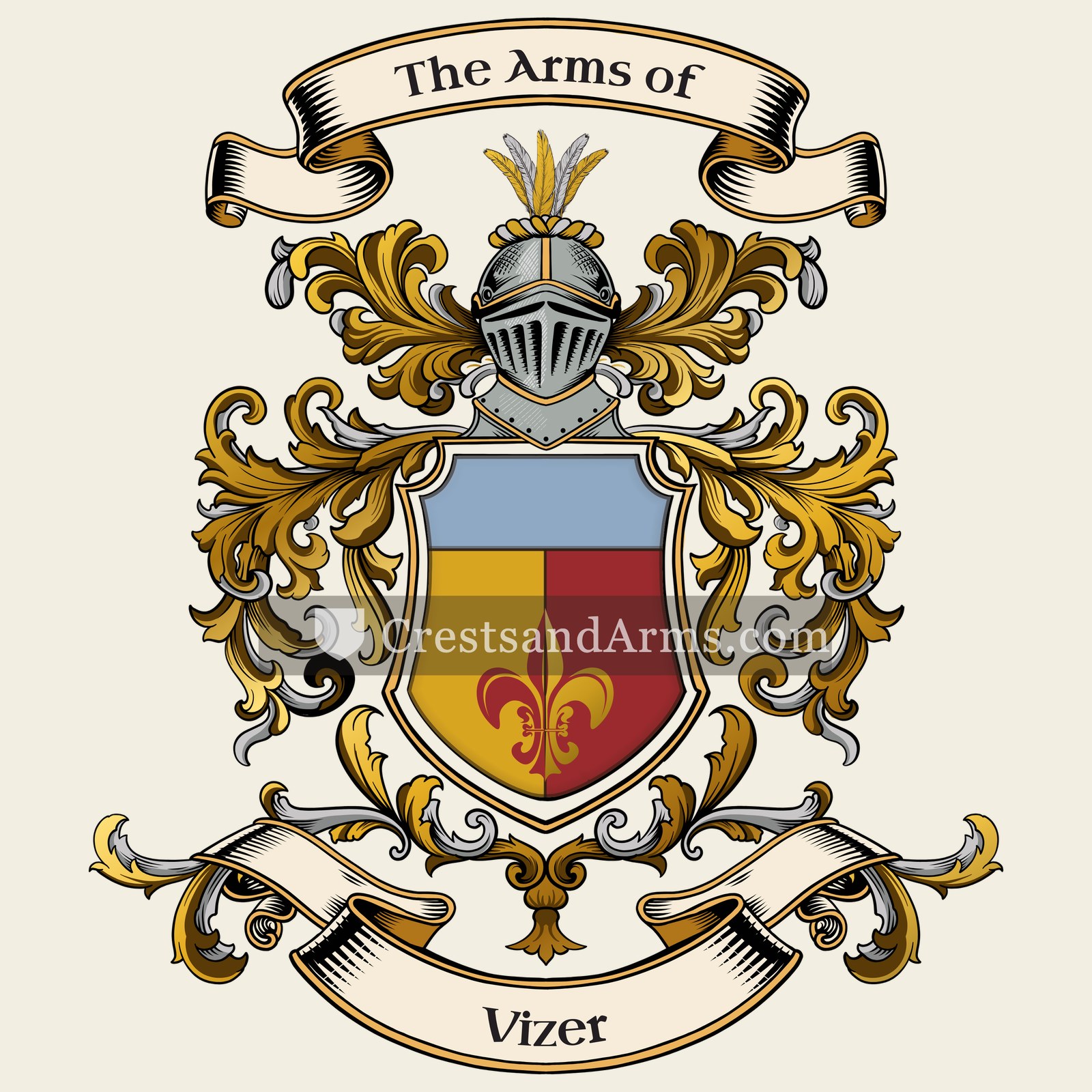 The Vizer coat of arms, drawn from the recorded blazon
