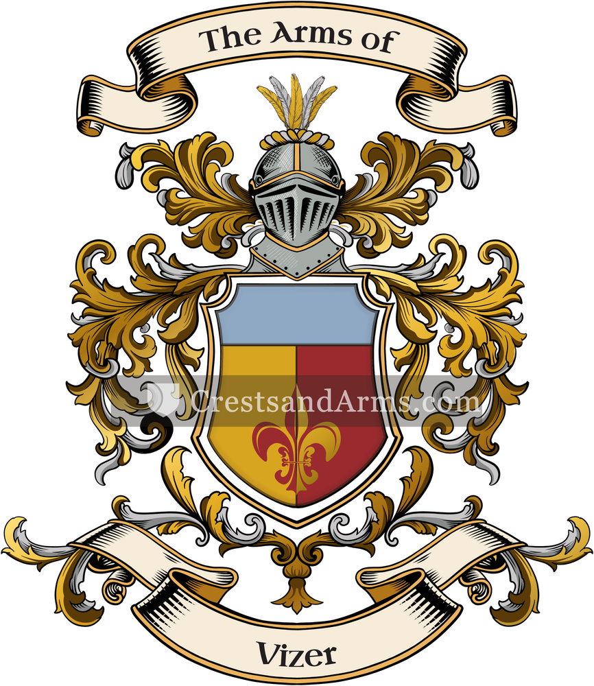 The Vizer coat of arms, drawn from the recorded blazon