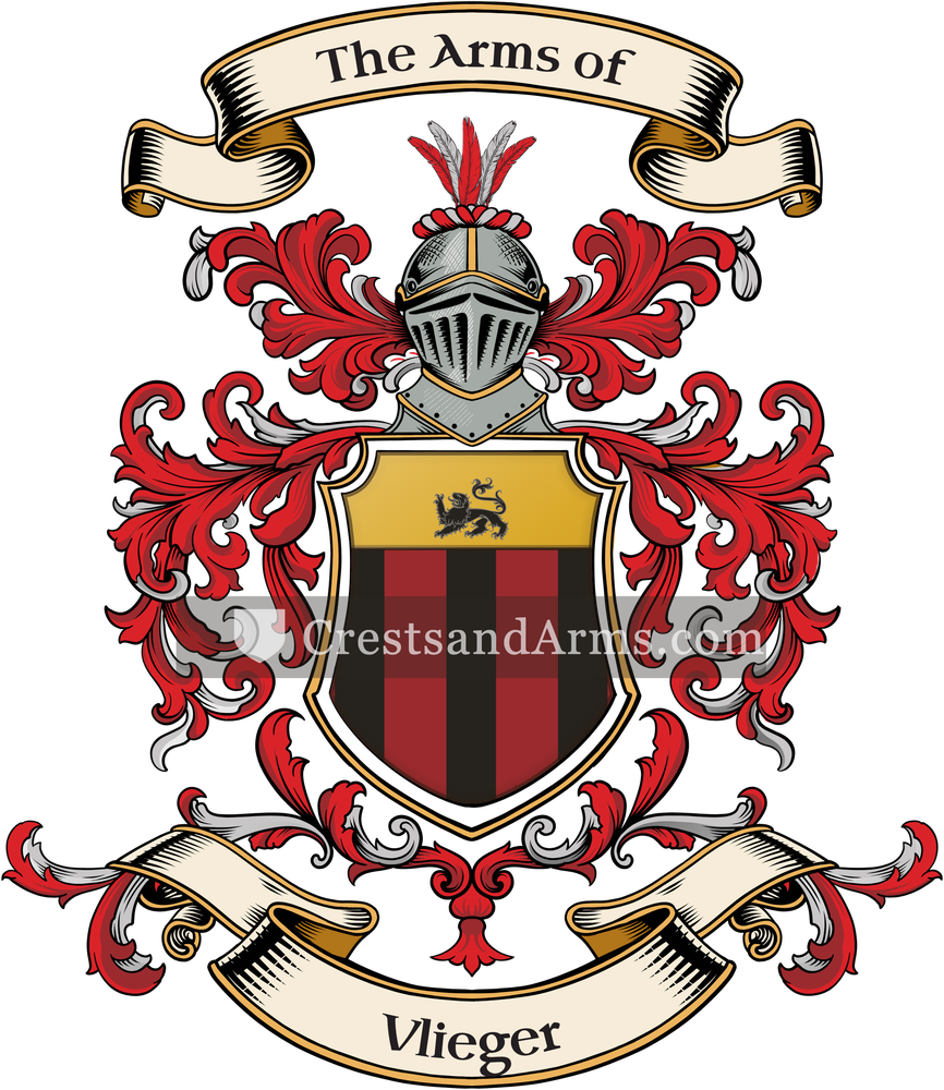 The Vlieger coat of arms, drawn from the recorded blazon