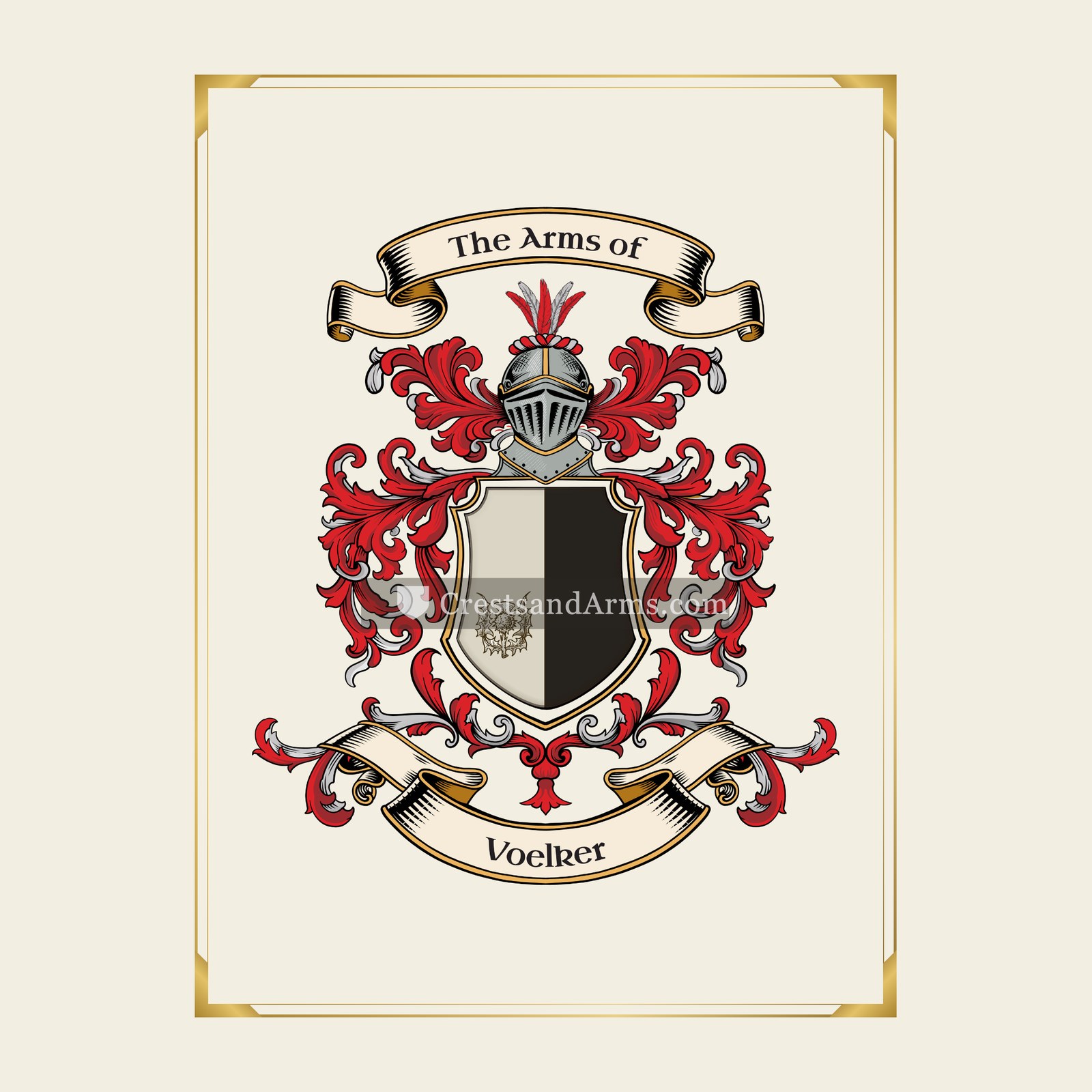 With gold border