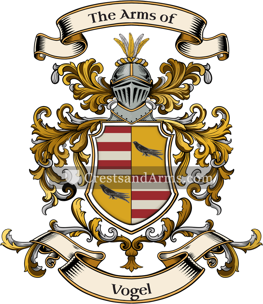 The Vogel coat of arms, drawn from the recorded blazon