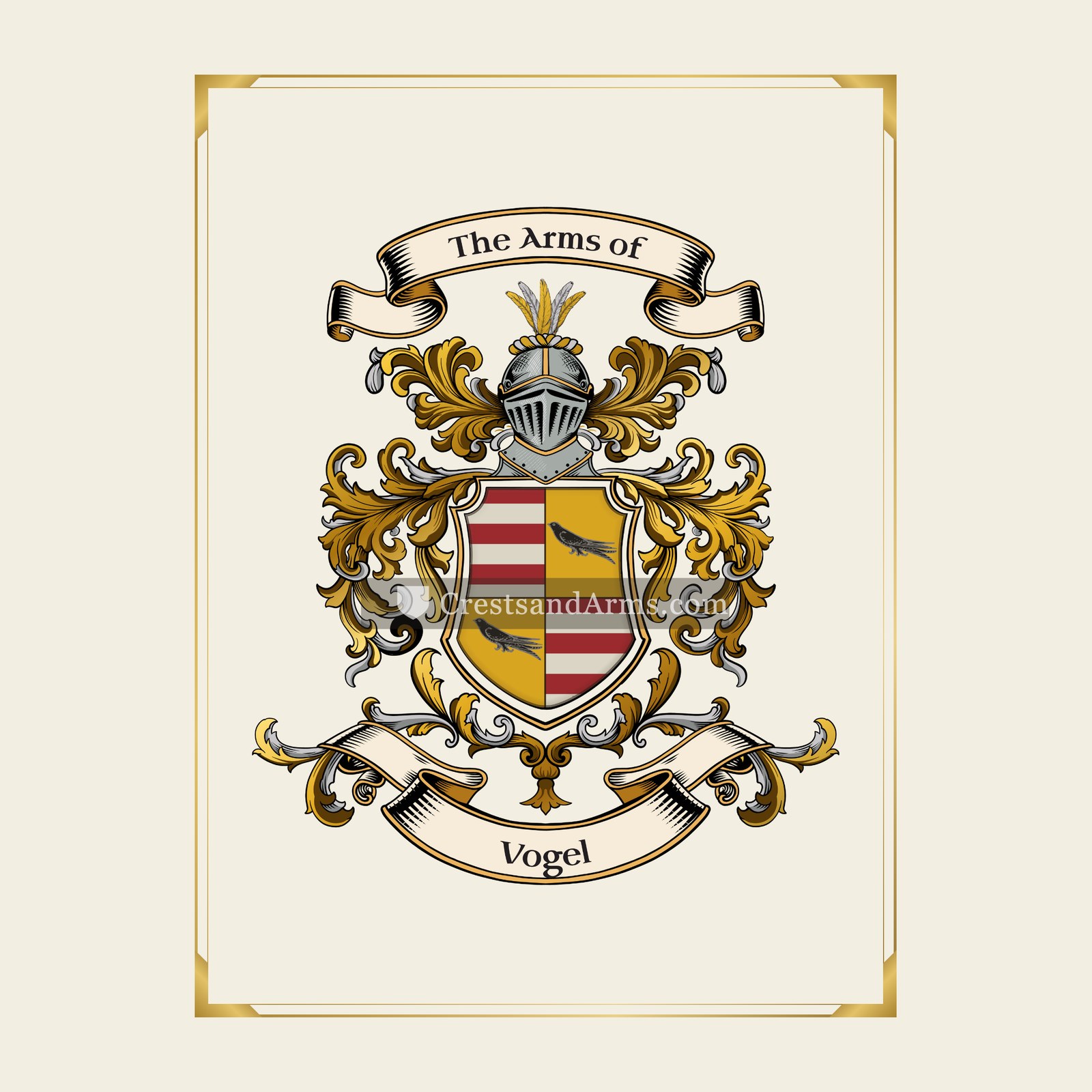With gold border
