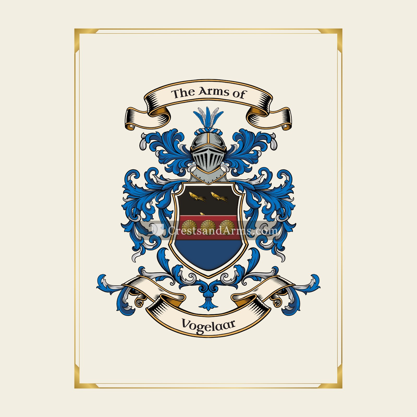 With gold border