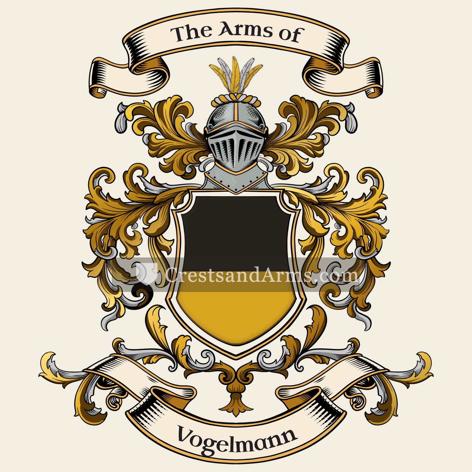 The Vogelmann coat of arms, drawn from the recorded blazon