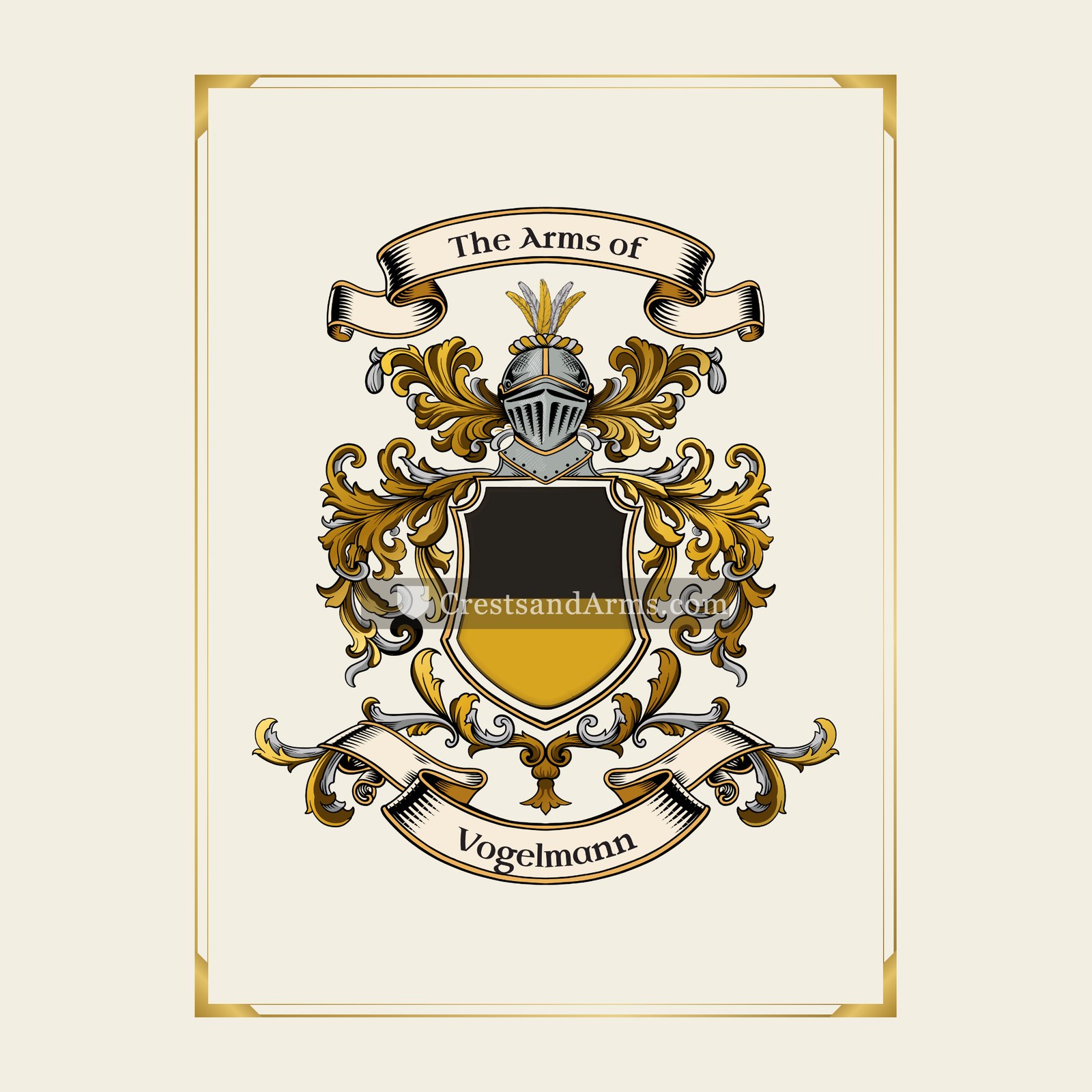 With gold border